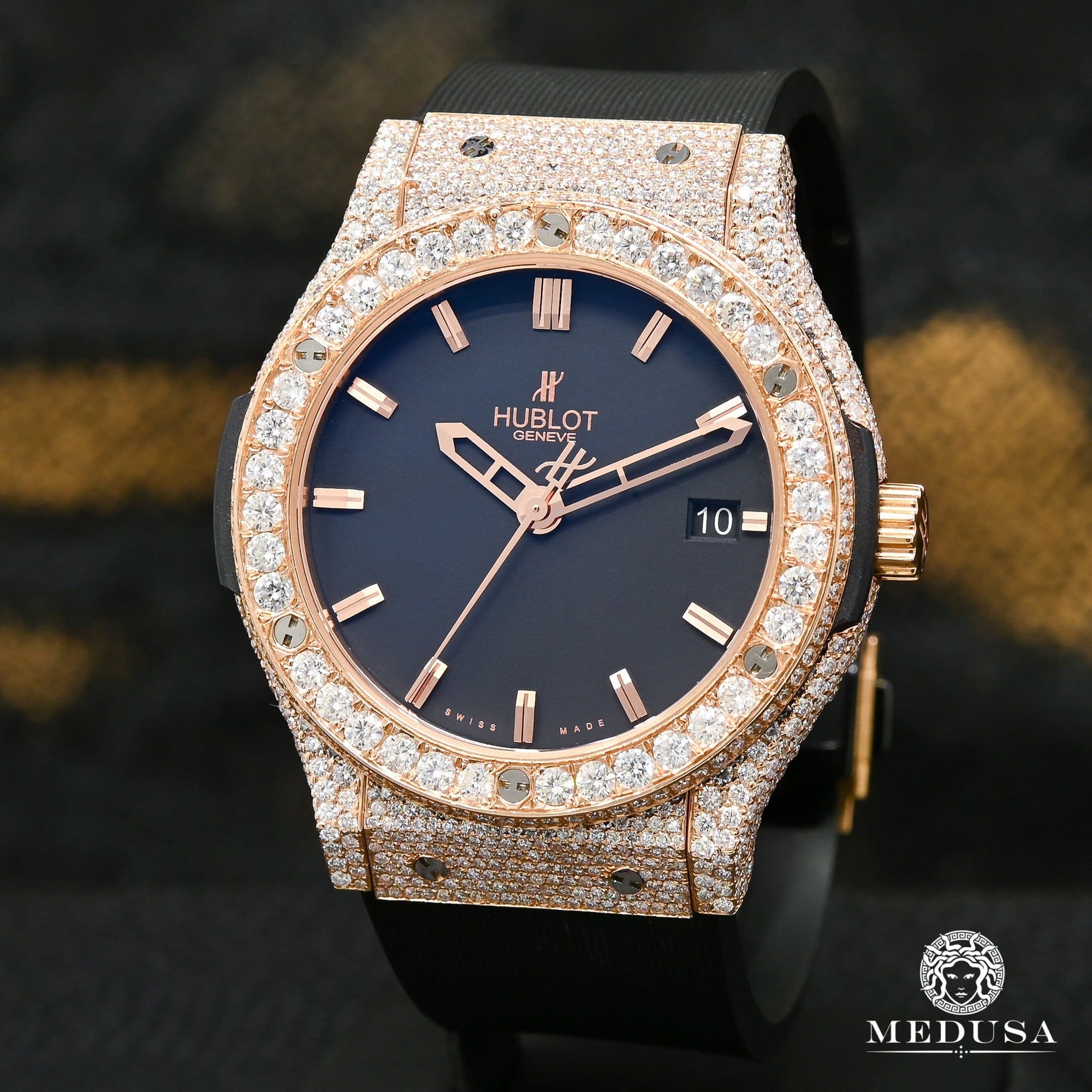 Hublot watch | Hublot Classic Fusion Men's Watch 45mm - Iced Everose Rose Gold