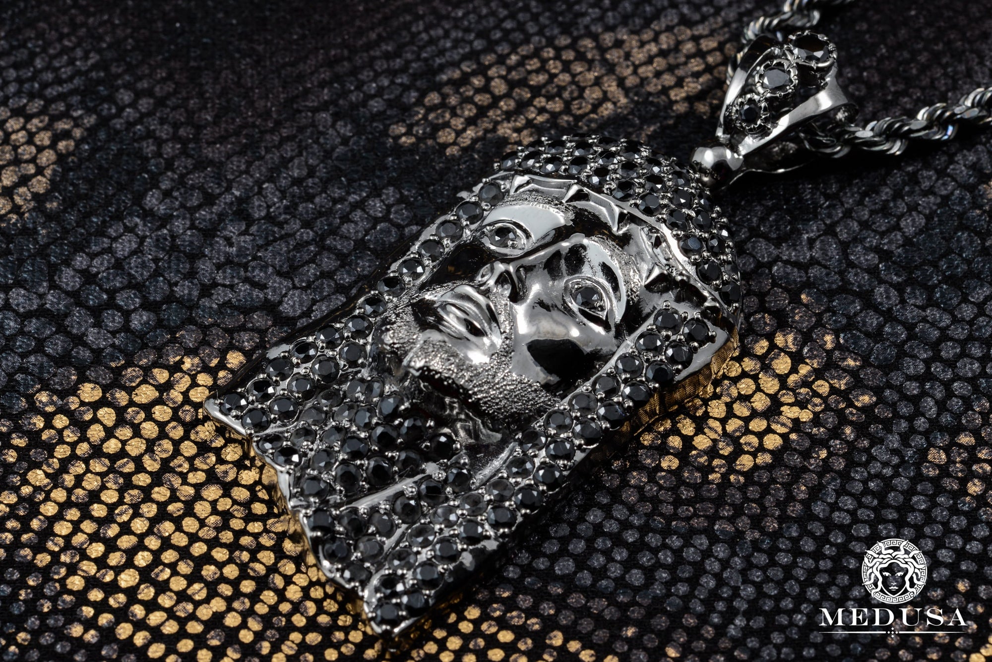 10K Gold Pendant | Divers Jesus X6 Pendant - Black Gold Black Gold