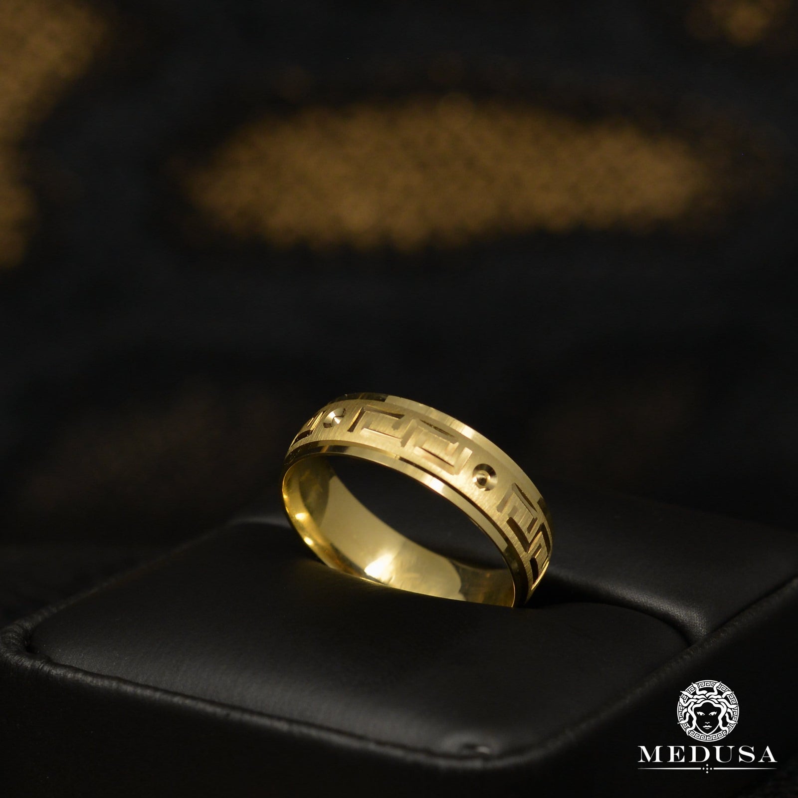 10K Gold Band | Men's Band Band H3 Yellow Gold - MED254