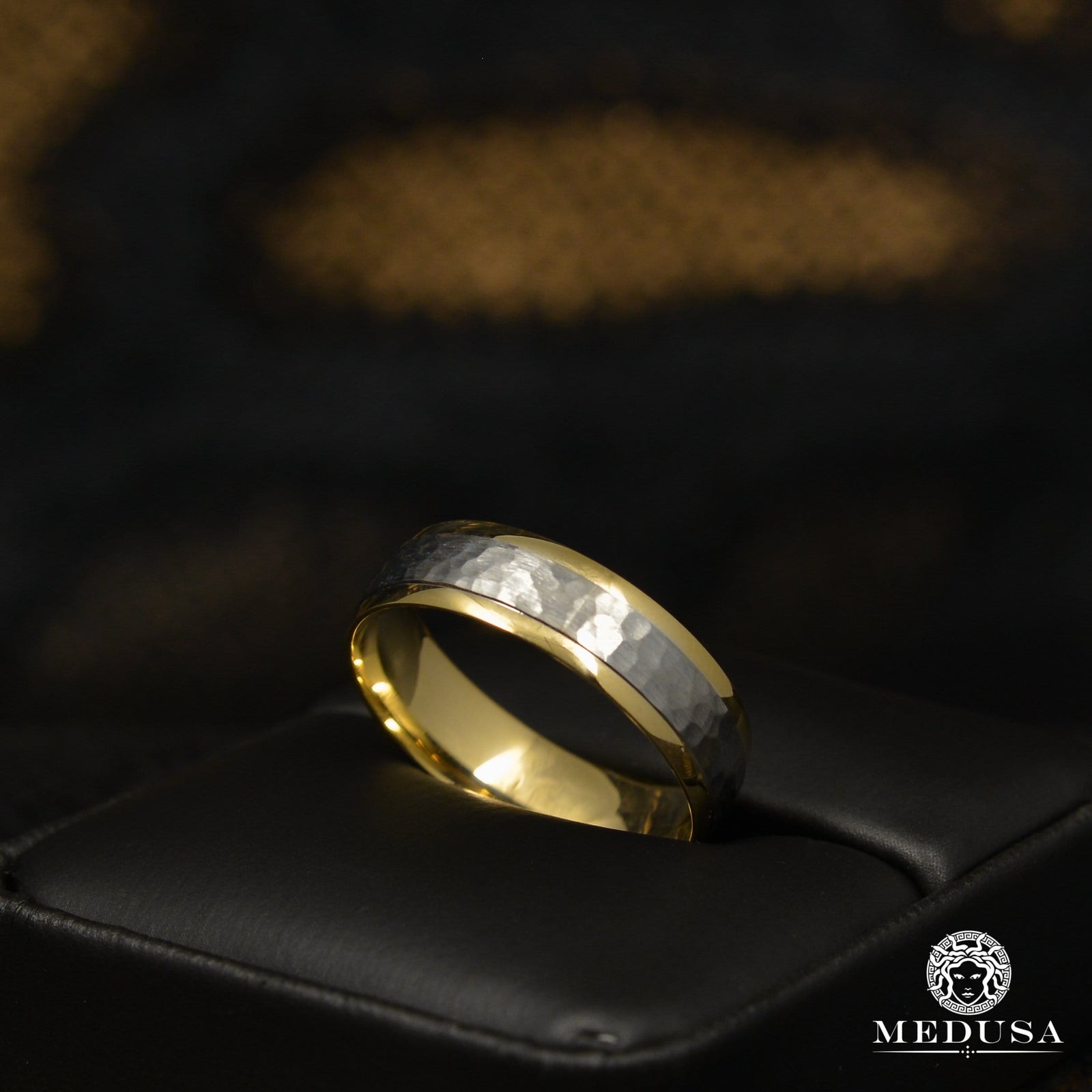 10K Gold Band | Men's Band Band H6 2 Tones - MED231