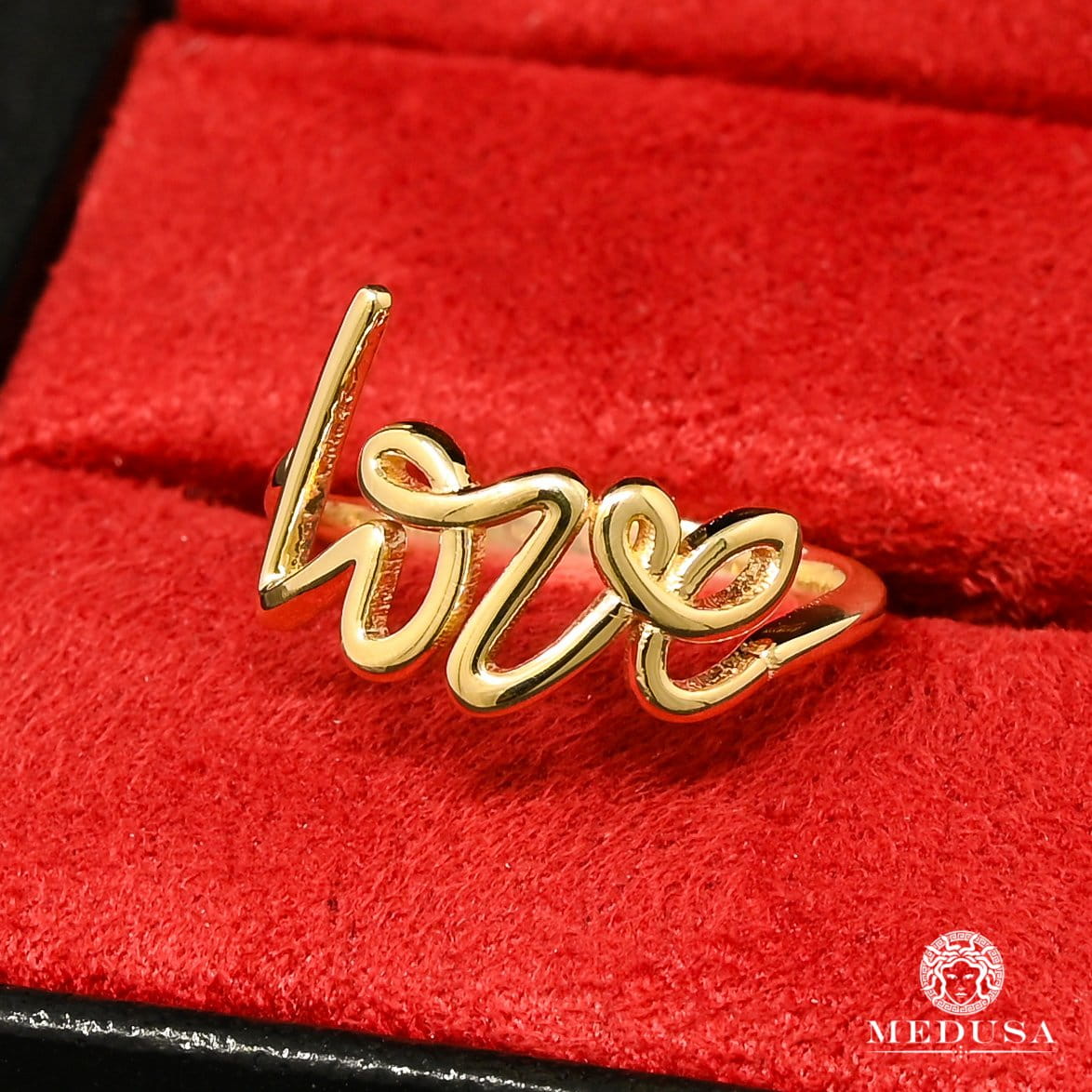 Bague en Or 10K | Bague Femme Love F10 - Paloma’s Graffiti Or Jaune