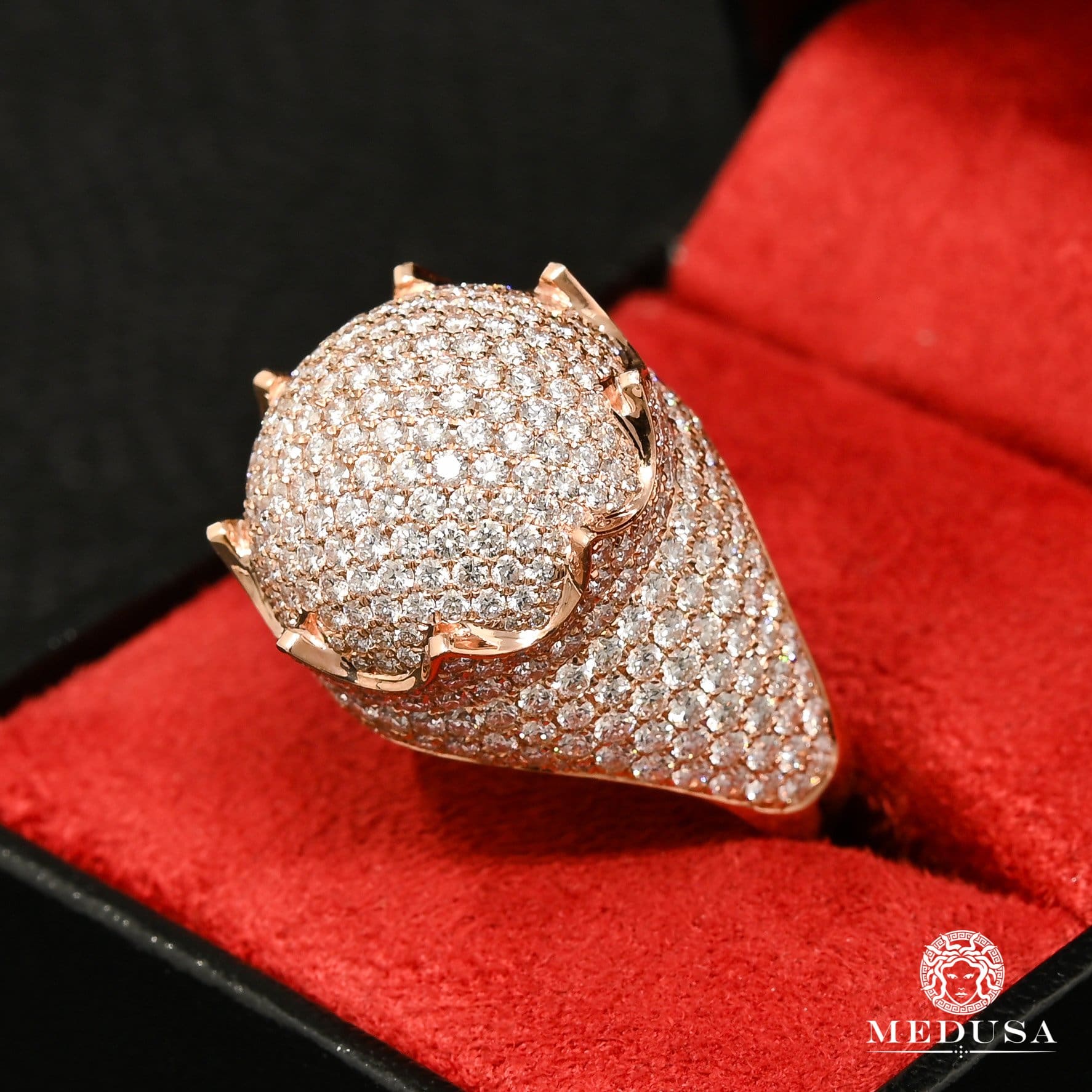 10K Gold Diamond Ring | Luxurious D10 Men's Ring - VVS Rose Gold