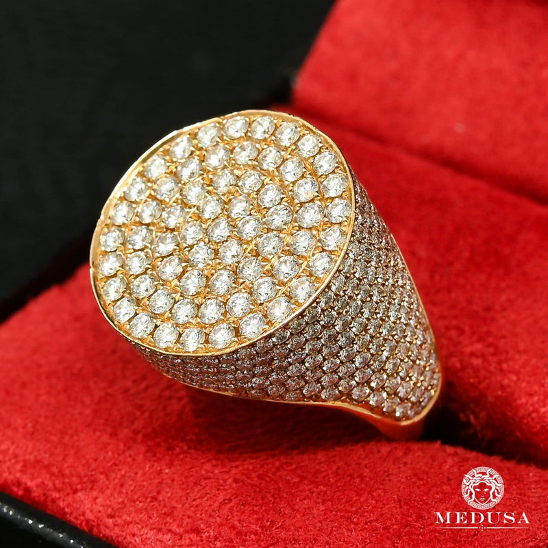 10K Gold Diamond Ring | Luxurious Men&#39;s Ring D12 - VVS Yellow Gold