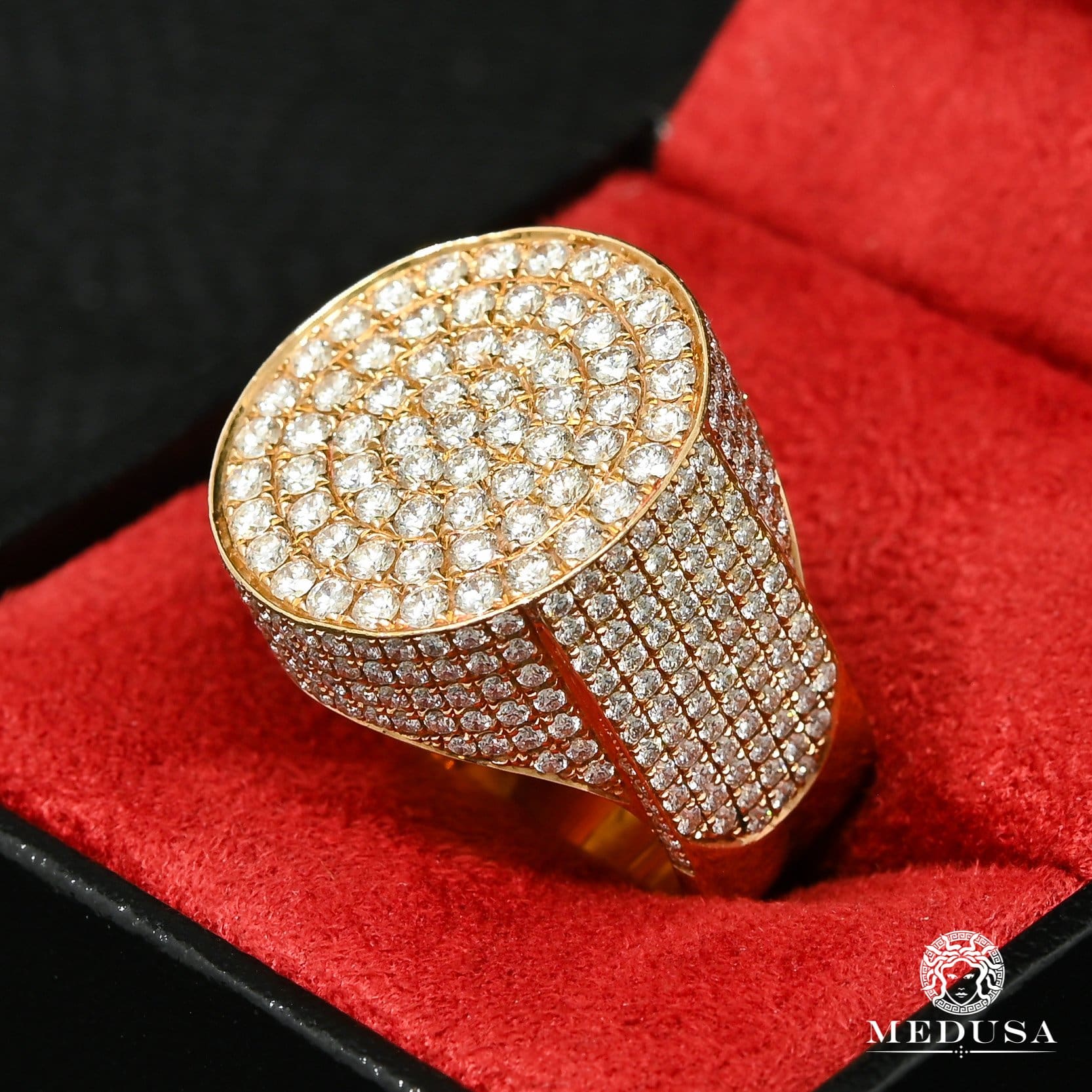 10K Gold Diamond Ring | Luxurious Men's Ring D13 - VVS Yellow Gold