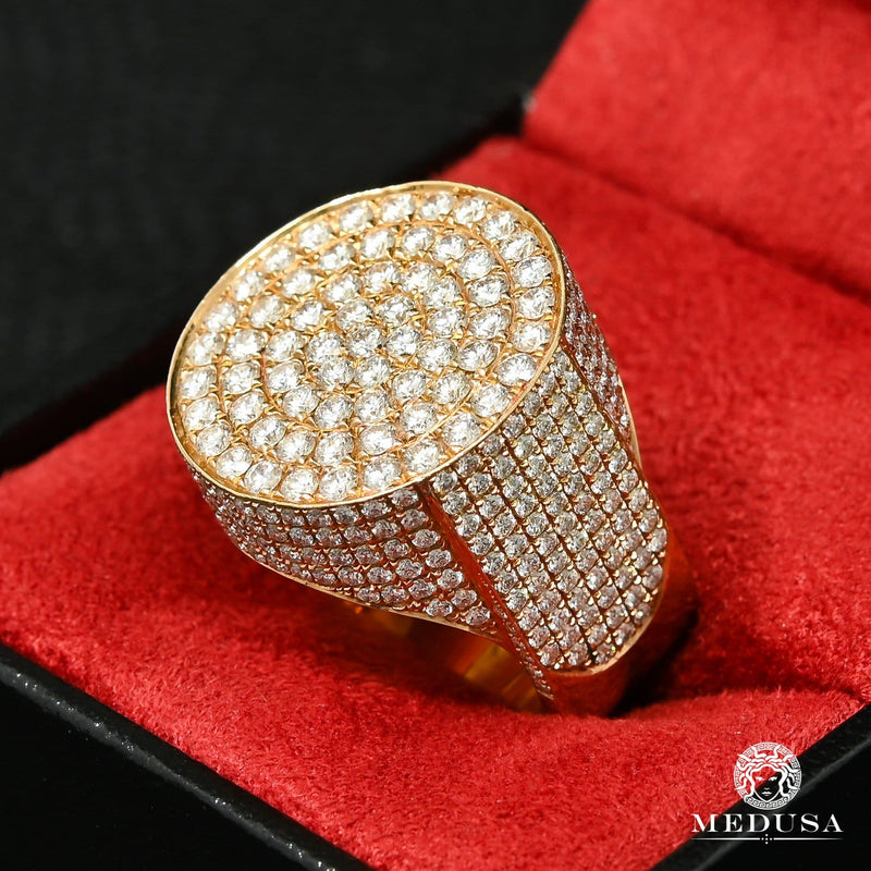 10K Gold Diamond Ring | Luxurious Men&#39;s Ring D13 - VVS Yellow Gold