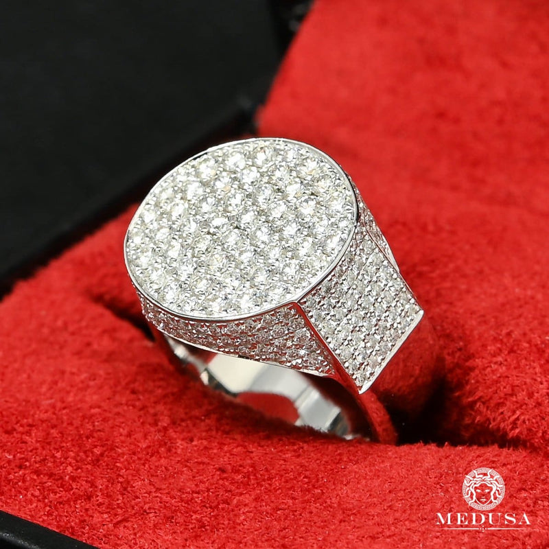 10K Gold Diamond Ring | Luxurious D5 Men&#39;s Ring - VVS White Gold