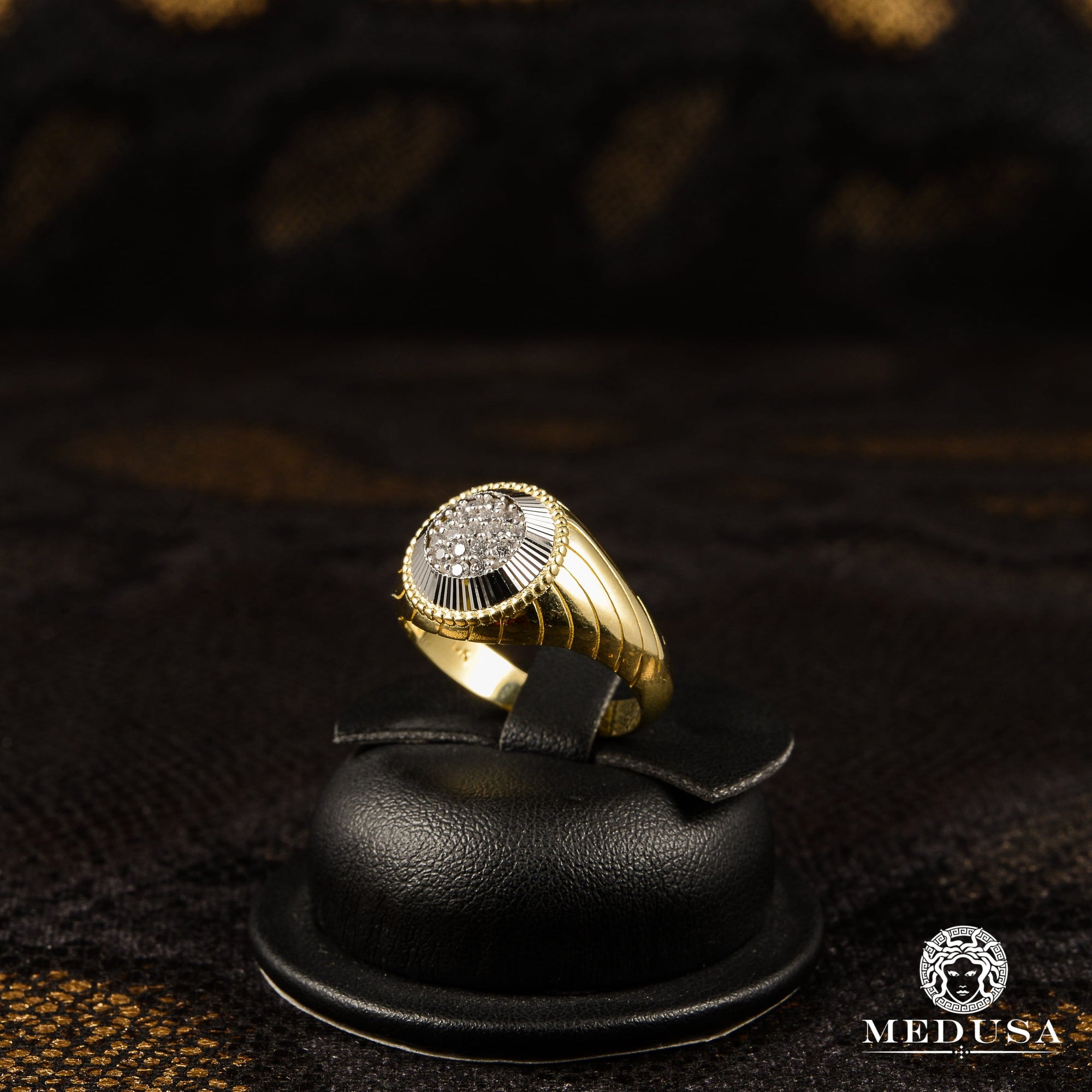 Bague en Or 10K | Bague Homme Mirror H1 Or 2 Tons