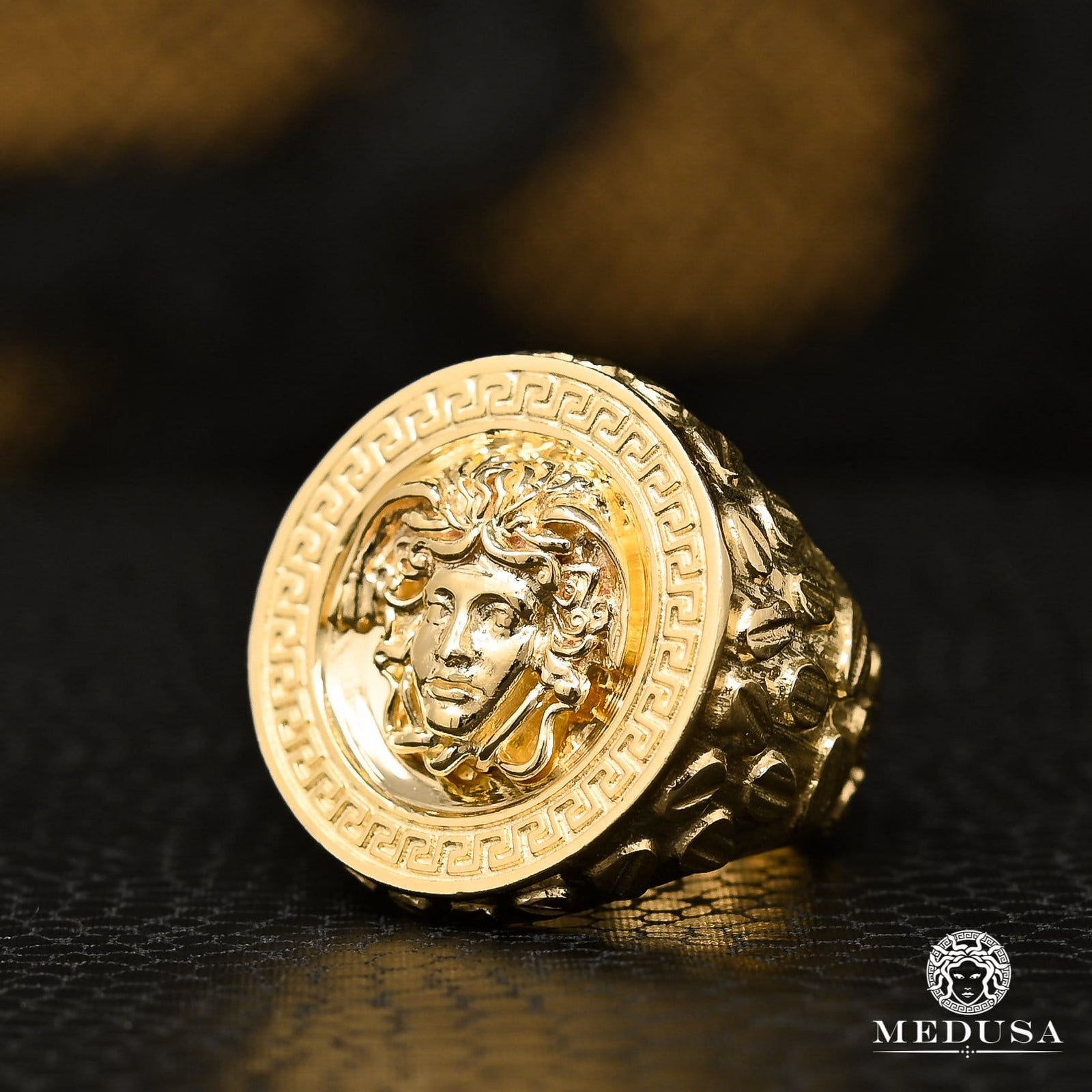 10K Gold Ring | Men's Ring Mirror H18 Yellow Gold