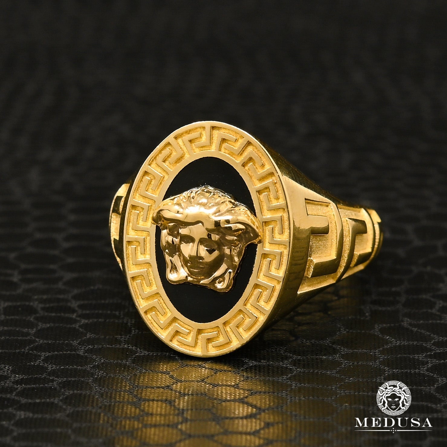 10K Gold Ring | Men's Ring Mirror H28 Yellow Gold