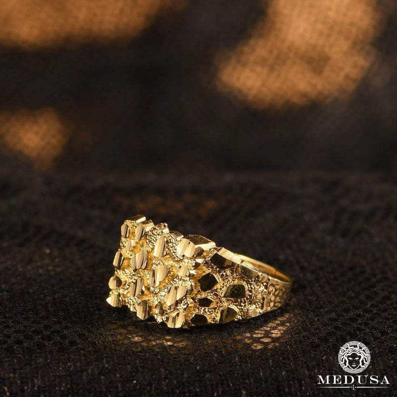 10K Gold Ring | Men&#39;s Ring Nugget H2 Yellow Gold