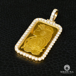 PAMP Fortuna colgante | 1 oz y diamante - Oro amarillo