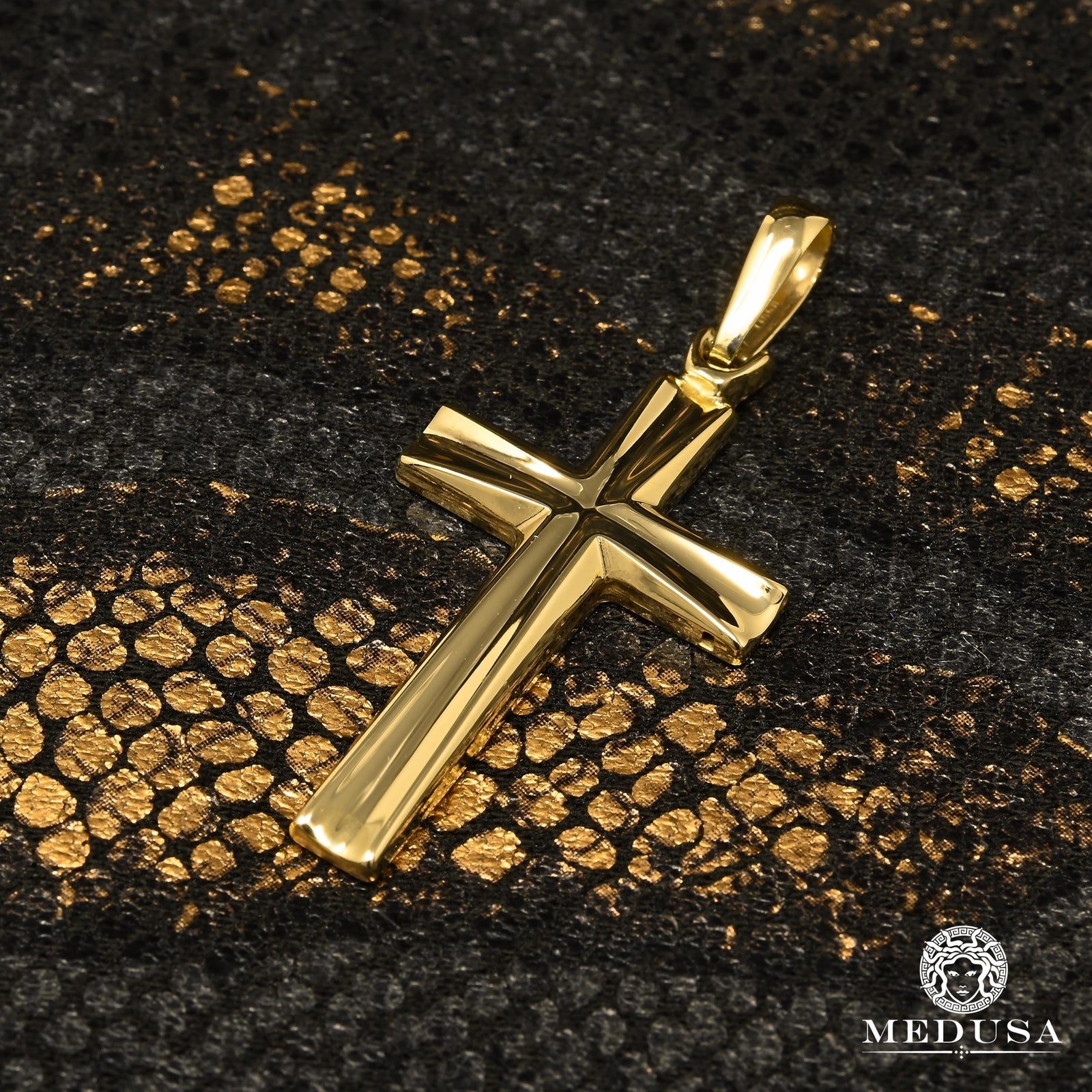10K Gold Pendant | Yellow Gold X8 Quartz Cross Pendant