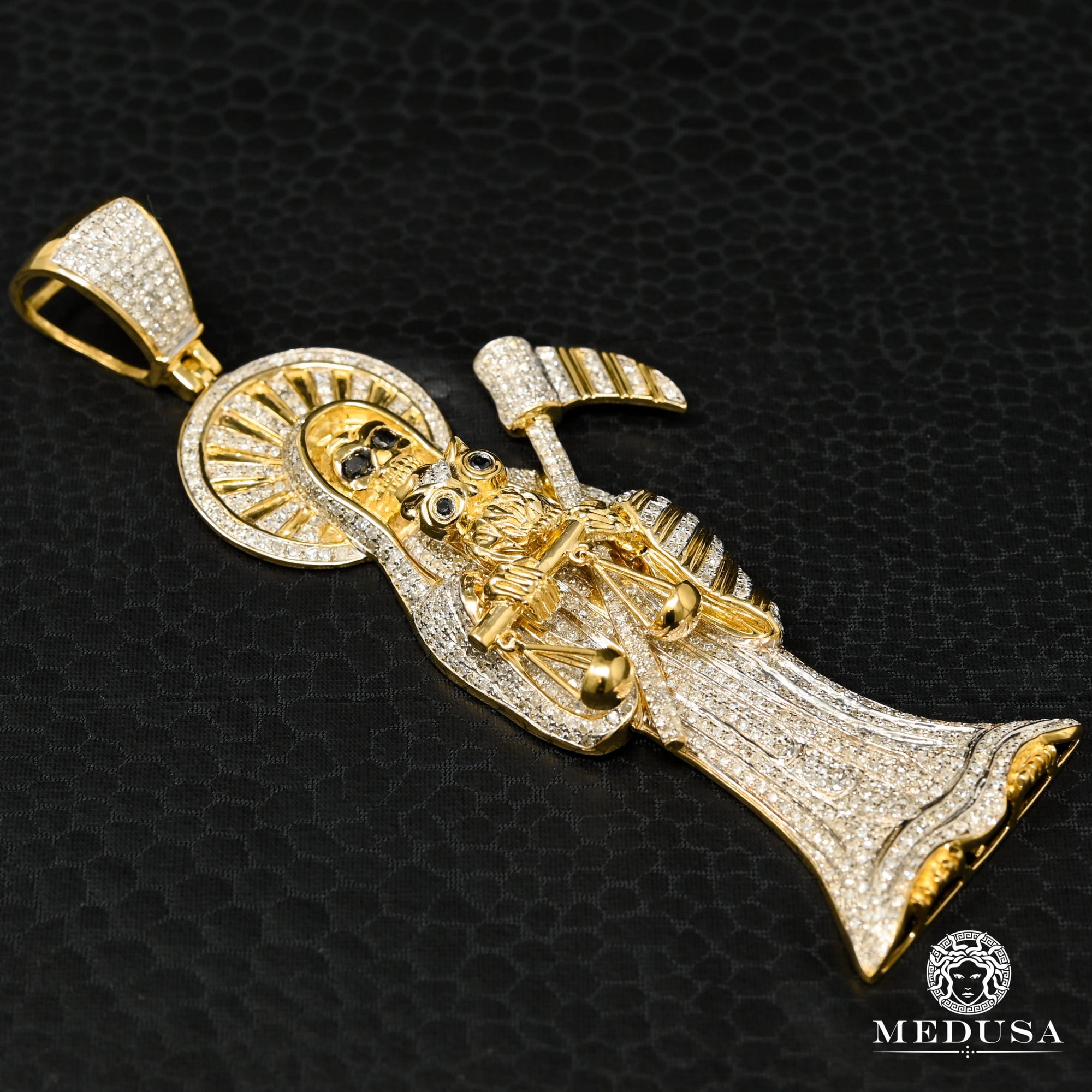 10K Gold Diamond Pendant | Divers Reaper D1 Pendant - 10K Diamond / 2 Tone Gold