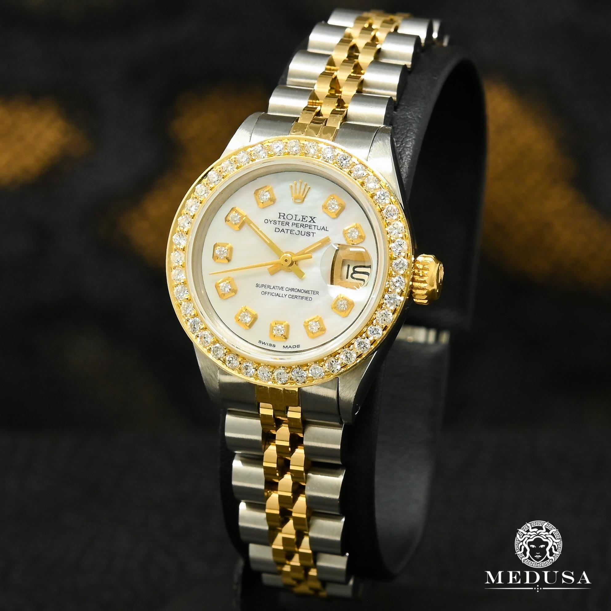Montre Rolex | Montre Femme Rolex Datejust 26mm - White ’’Mother of Pearl’’ Or 2 Tons