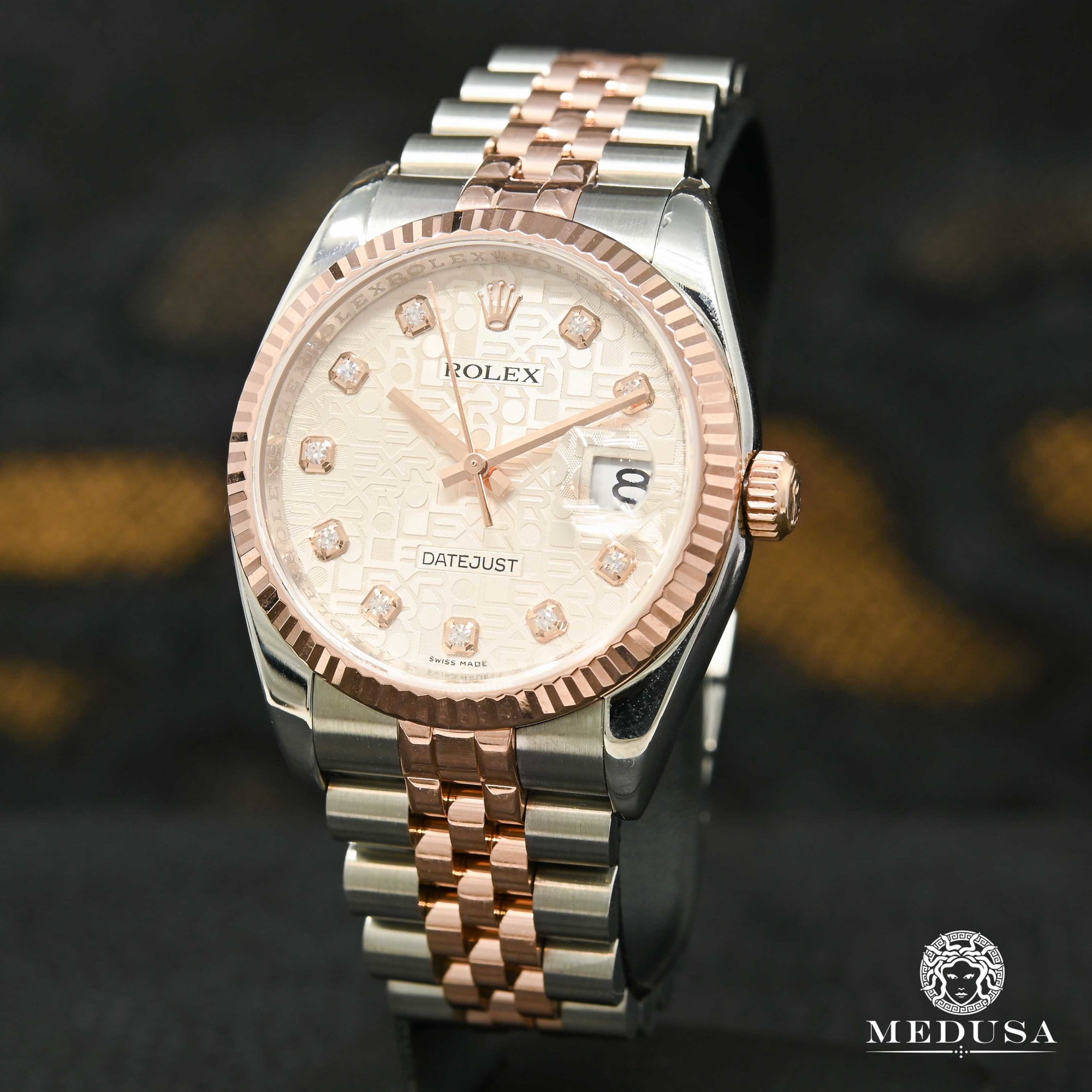 Montre Rolex | Montre Homme Rolex Datejust 36mm - 116231 Everose Anniversary Dial White Or Rose 2 Tons