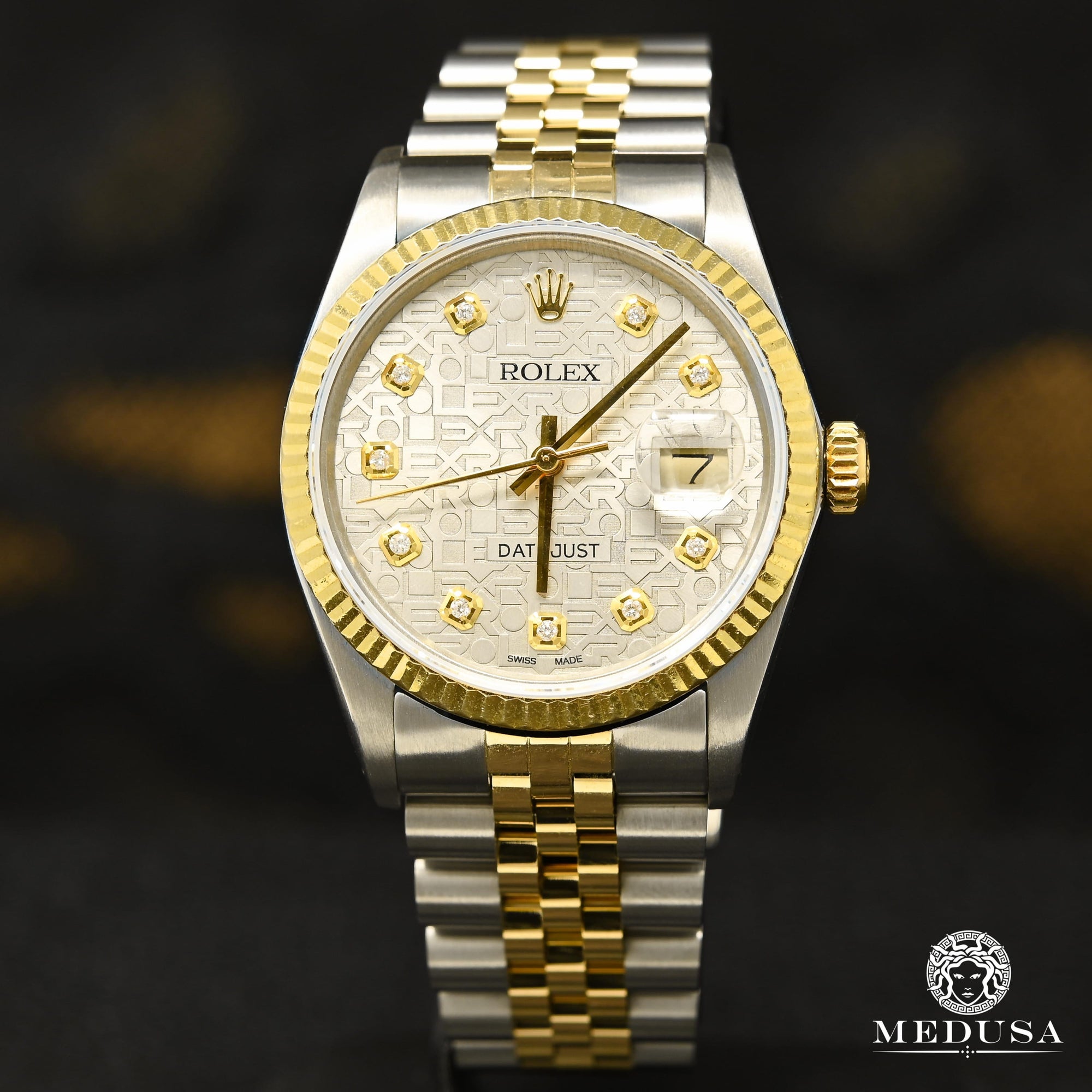 Montre Rolex | Montre Homme Rolex Datejust 36mm - Cadran Argent Jubilee Or 2 Tons