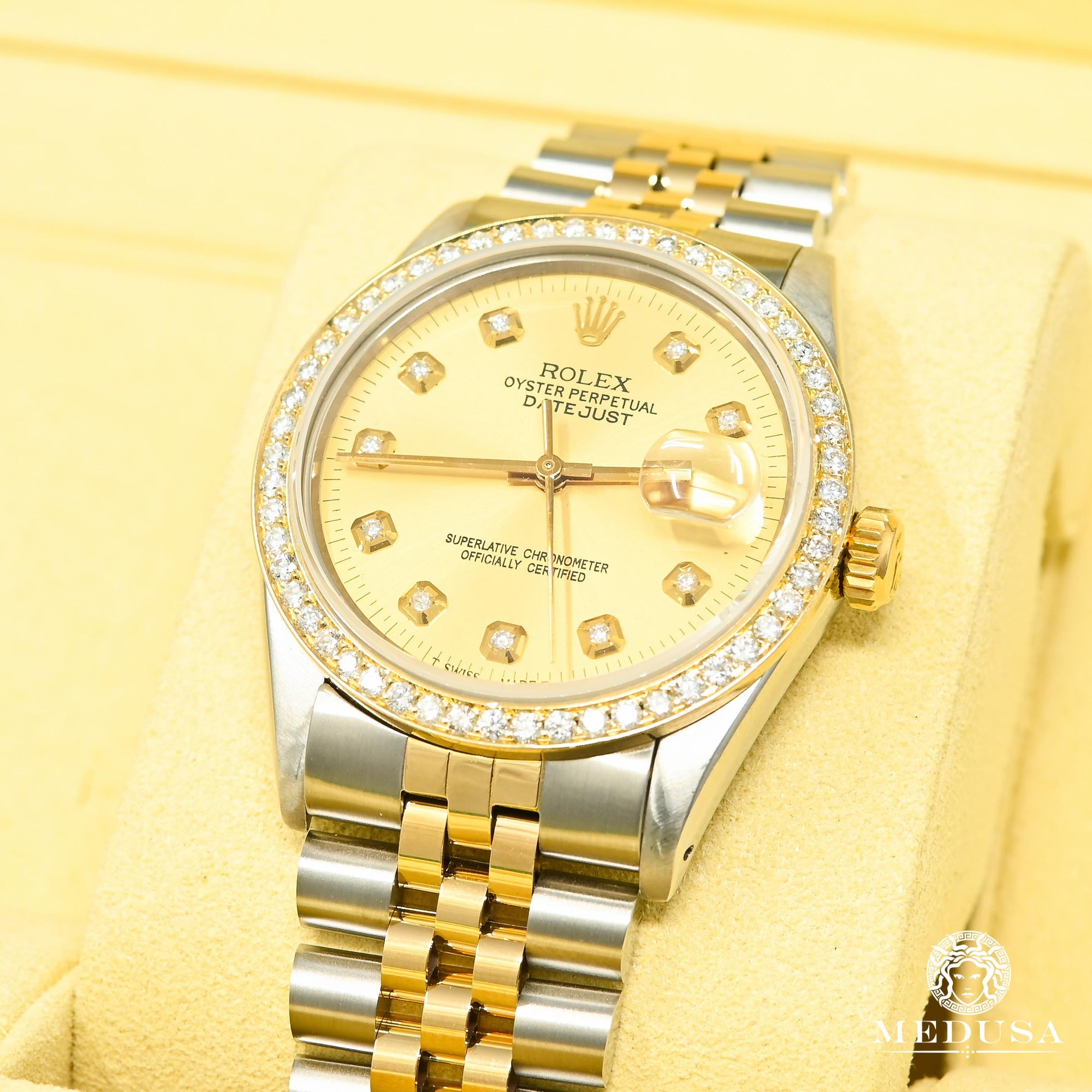 Montre Rolex | Montre Homme Rolex Datejust 36mm - Champagne Or 2 Tons