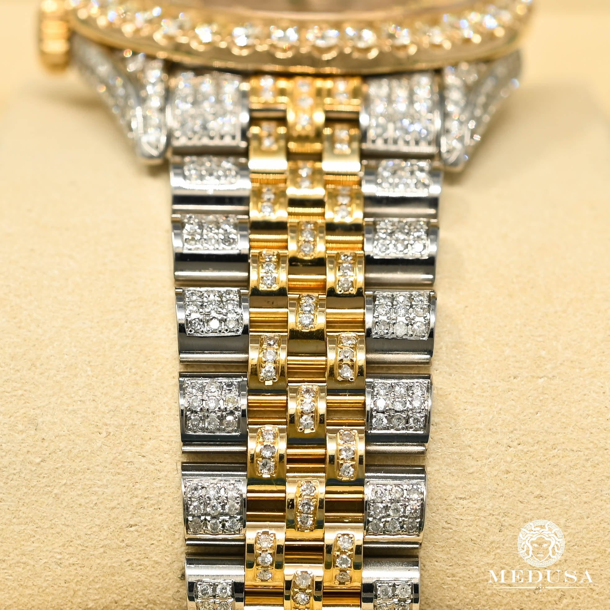 Montre Rolex | Montre Homme Rolex Datejust 36mm - Red Iced Out XL Or 2 Tons