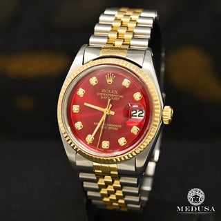 Rolex Datejust 36mm - Red Vintage - Or 2 Tons
