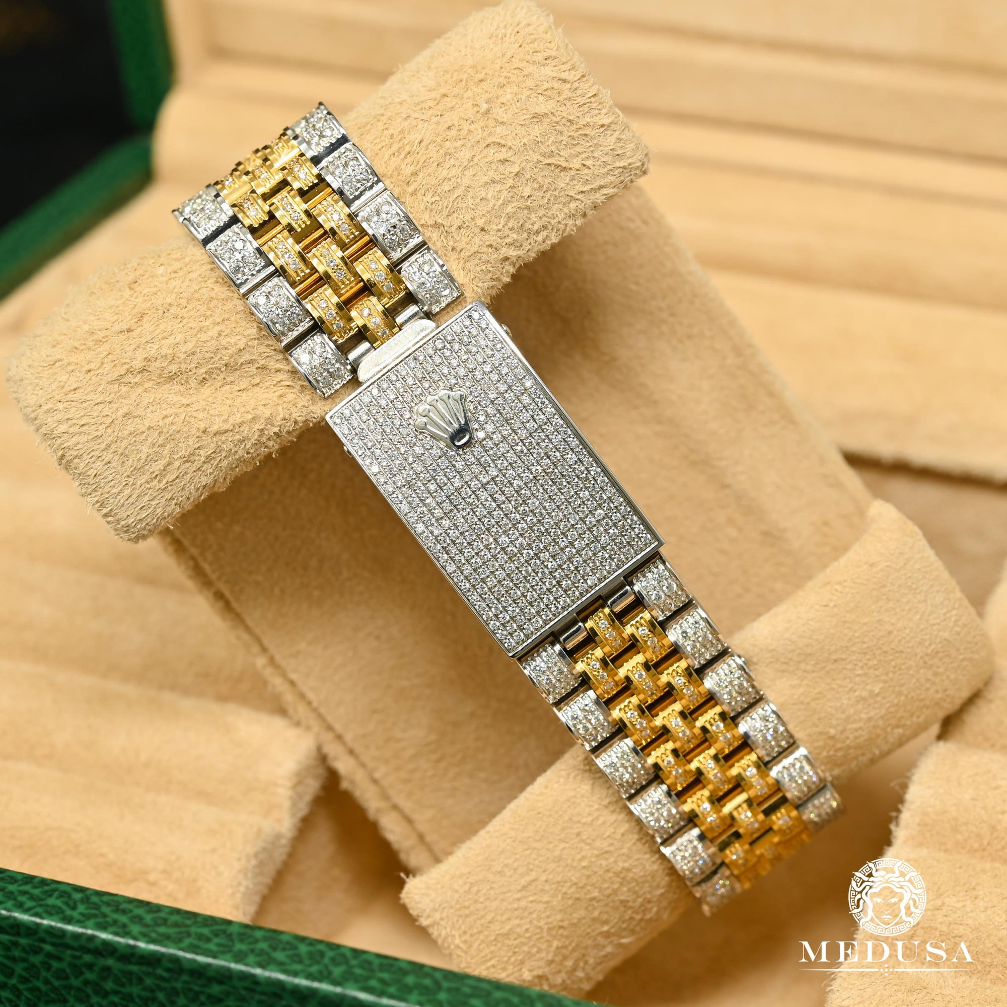 Montre Rolex | Montre Homme Rolex Datejust 36mm - Rouge Jubilee Iced Or 2 Tons