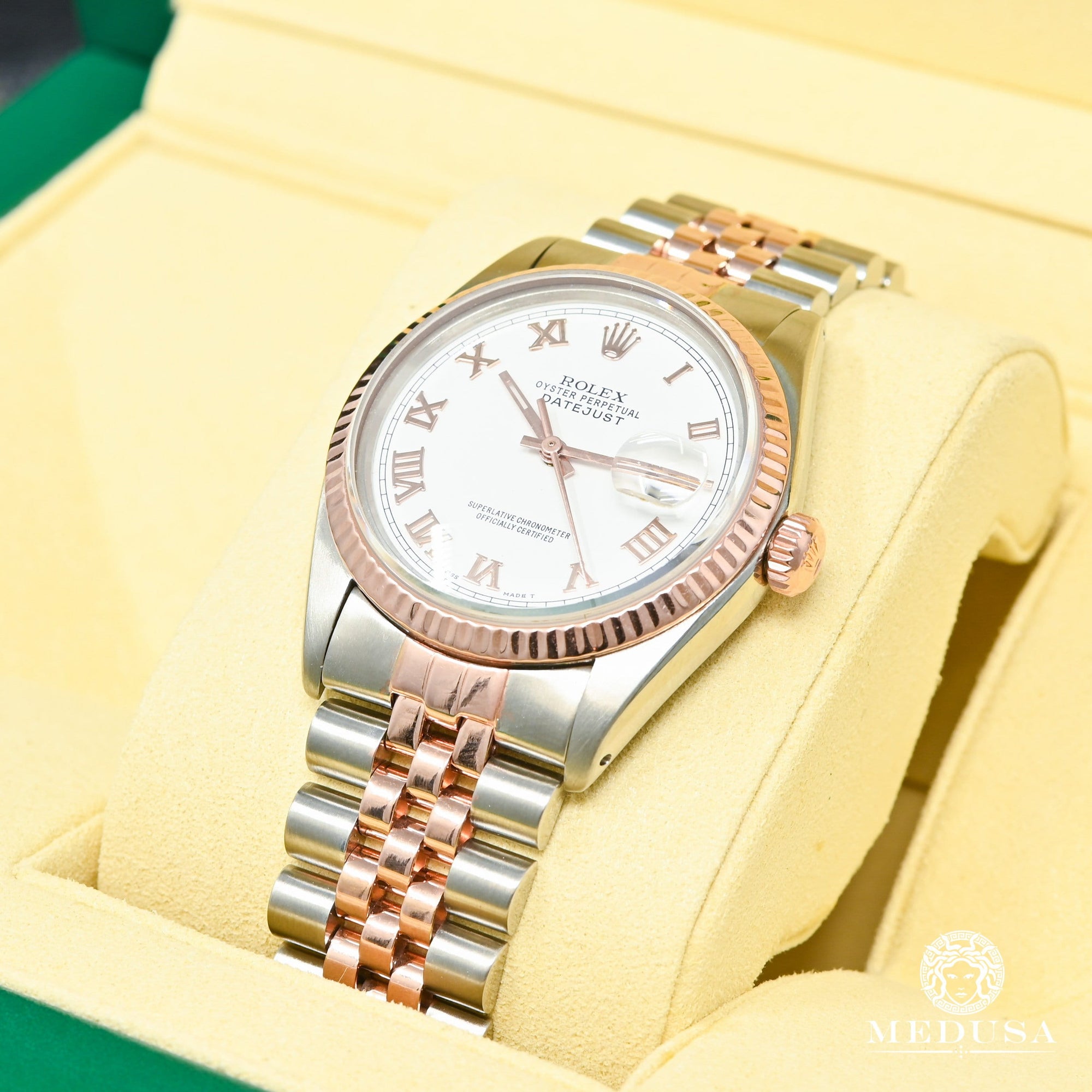 Montre Rolex | Montre Homme Rolex Datejust 36mm - White Everose Or Rose 2 Tons