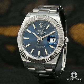 Rolex Datejust 41mm - Blue Fluted Stick  - White Gold