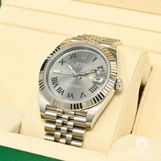 Rolex Datejust 41 mm - Jubileo estriado de Wimbledon - Oro blanco