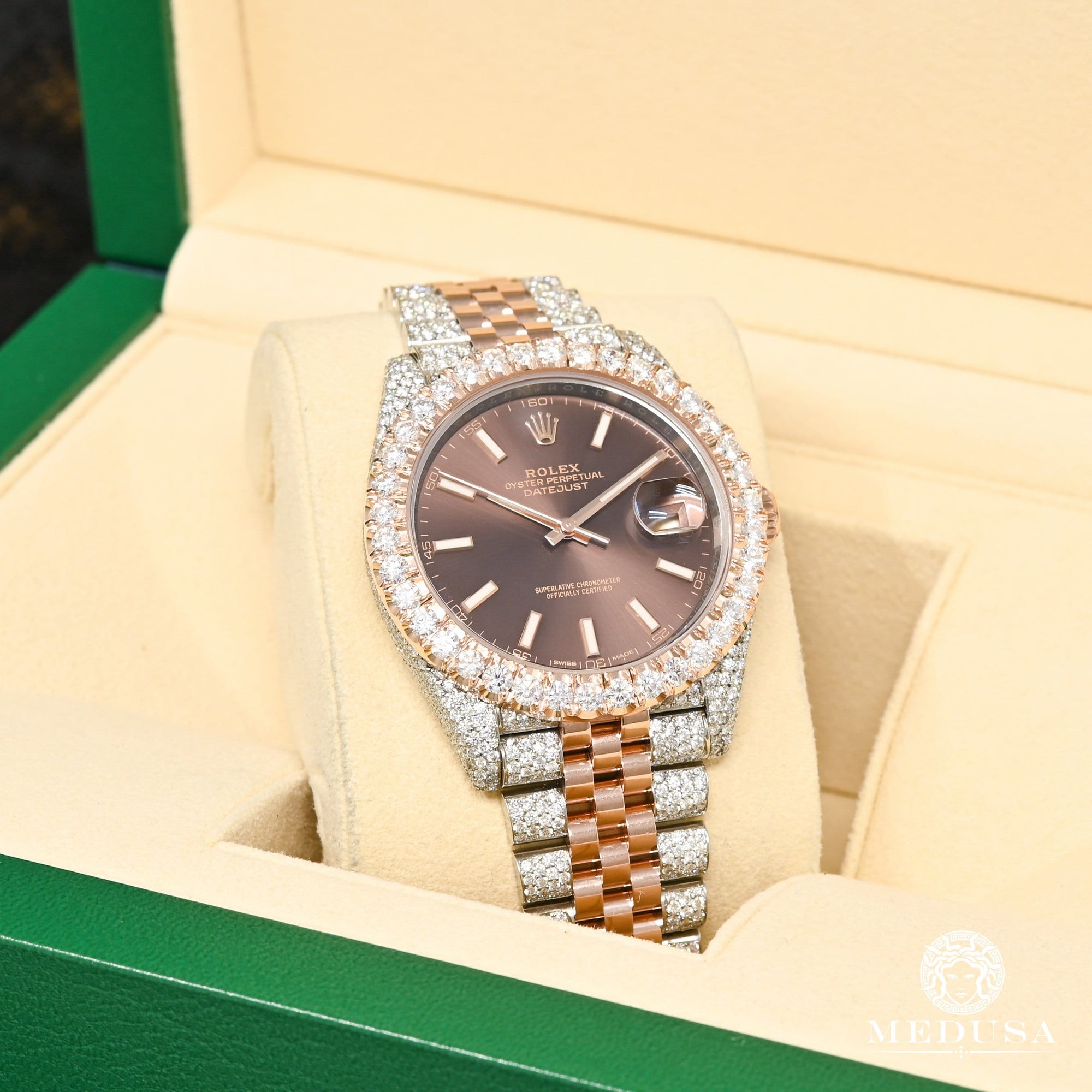 Montre Rolex | Montre Homme Rolex Datejust 41mm - Jubilee Everose Bezel Iced Or Rose 2 Tons