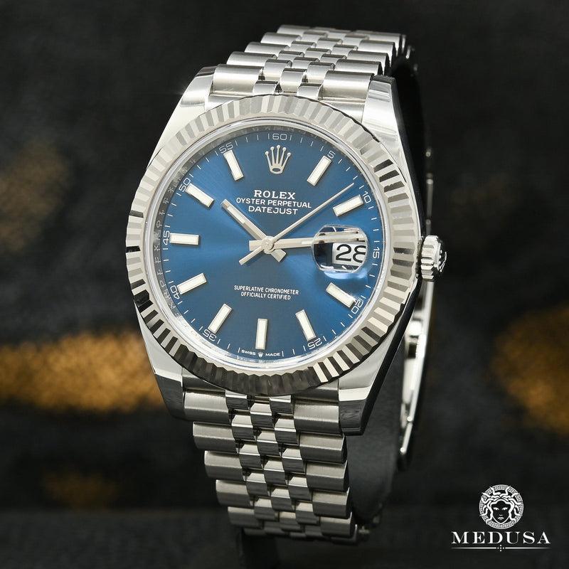Rolex watch | Rolex Datejust Men&#39;s Watch 41mm - Jubilee Fluted Blue Stick White Gold