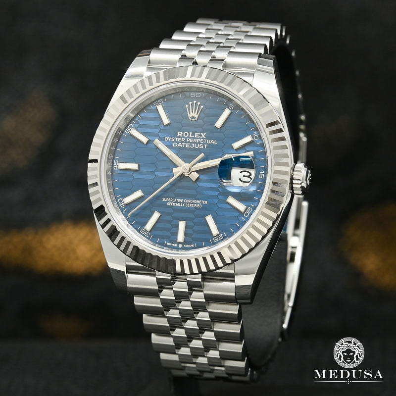 Rolex watch | Rolex Datejust Men&#39;s Watch 41mm - Jubilee Fluted Pattern Blue Dial White Gold