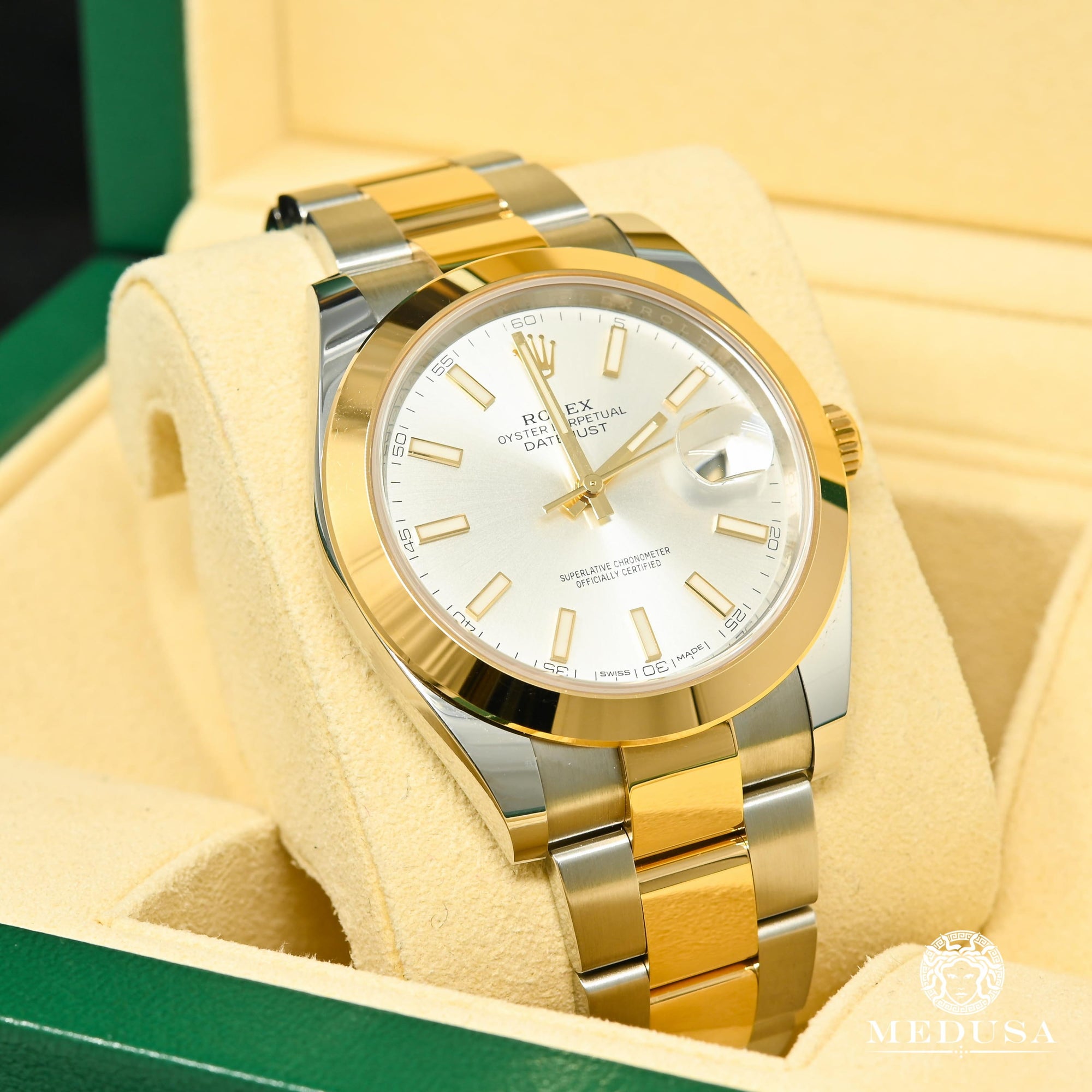Montre Rolex | Montre Homme Rolex Datejust 41mm - Silver Stick Dial Or 2 Tons
