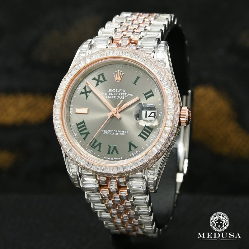 Rolex watch | Rolex Datejust Men&#39;s Watch 41mm - Wimbledon Everose Emerald Cut Rose Gold 2 Tones