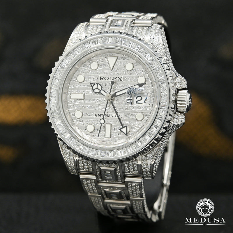 Rolex watch | Rolex GMT-Master II 40mm Men&#39;s Watch - Full Iced Stainless