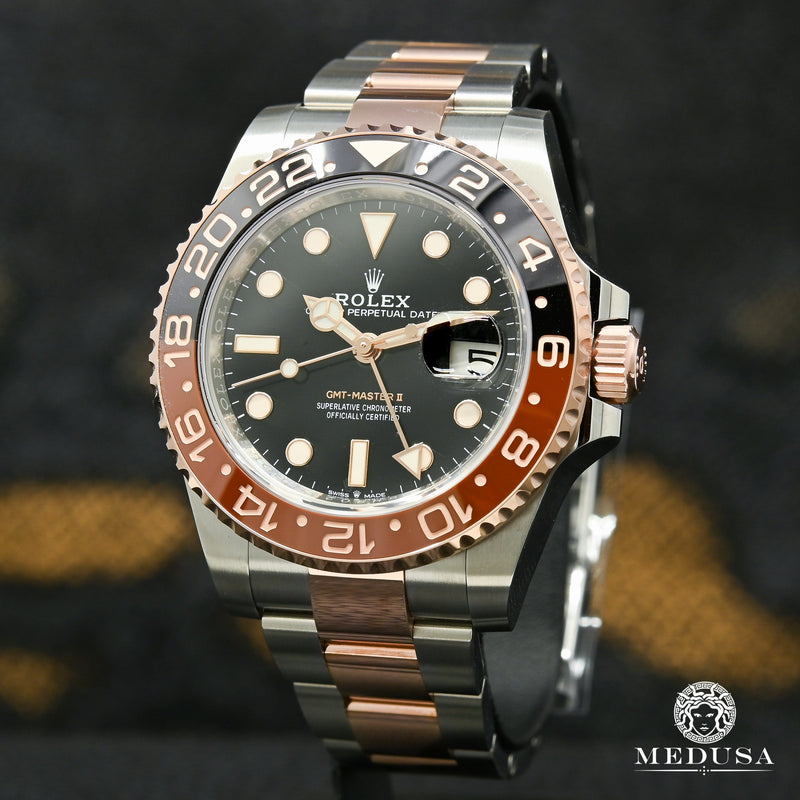 Montre Rolex | Montre Homme Rolex GMT - Master II 40mm - Rootbeer Or Rose 2 Tons