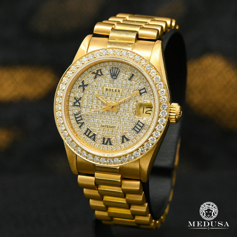 Montre Rolex | Montre Femme Rolex Lady - Datejust 31mm - President Iced Or Jaune