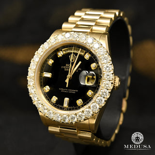 Rolex President Day-Date 36mm - Black Baguette  - Baguette / Yellow Gold