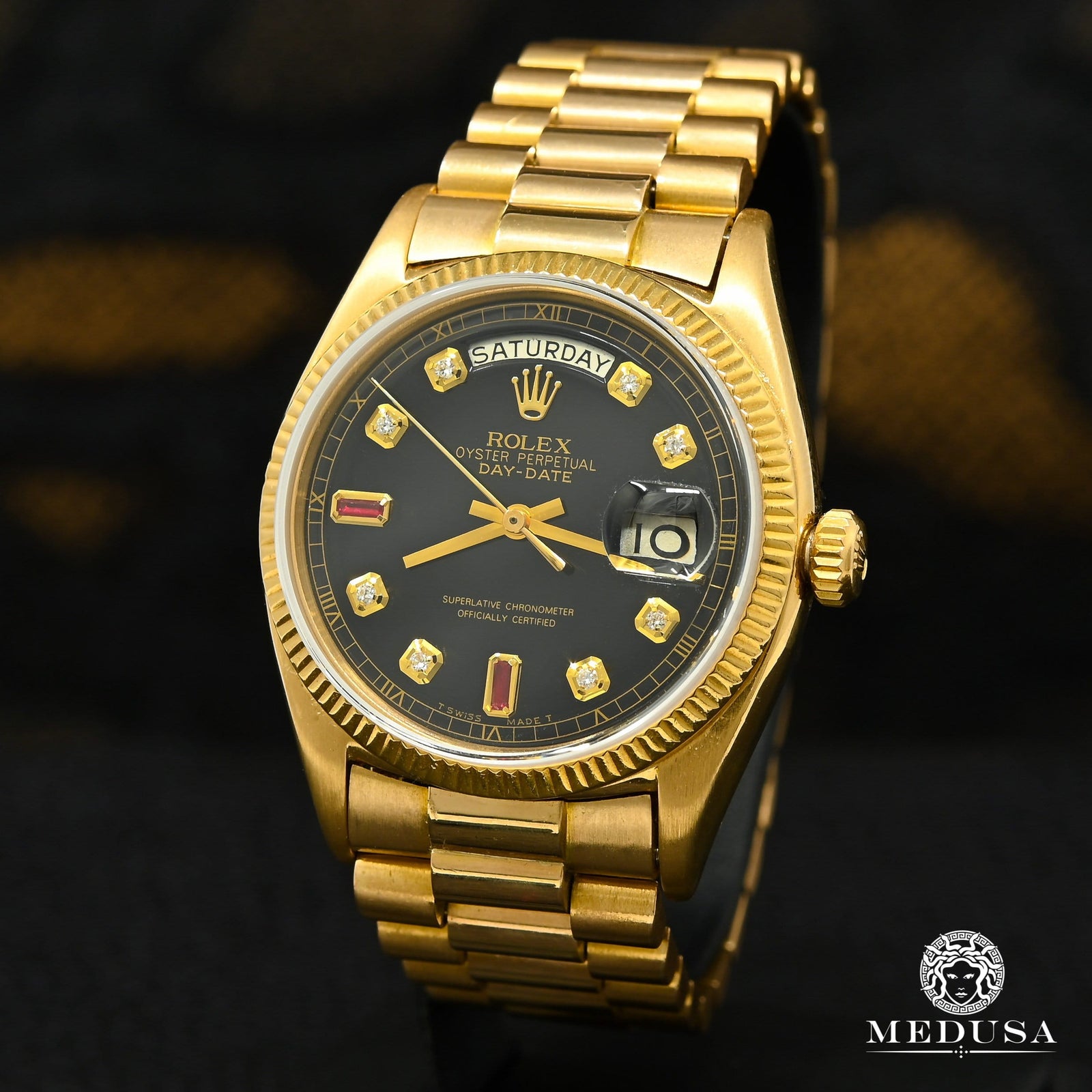 Montre Rolex | Montre Homme Rolex President Day-Date 36mm - Black Ruby Or Jaune