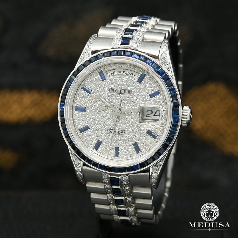Montre Rolex | Montre Homme Rolex President Day - Date 36mm - Or Blanc &amp; Saphir Or Blanc