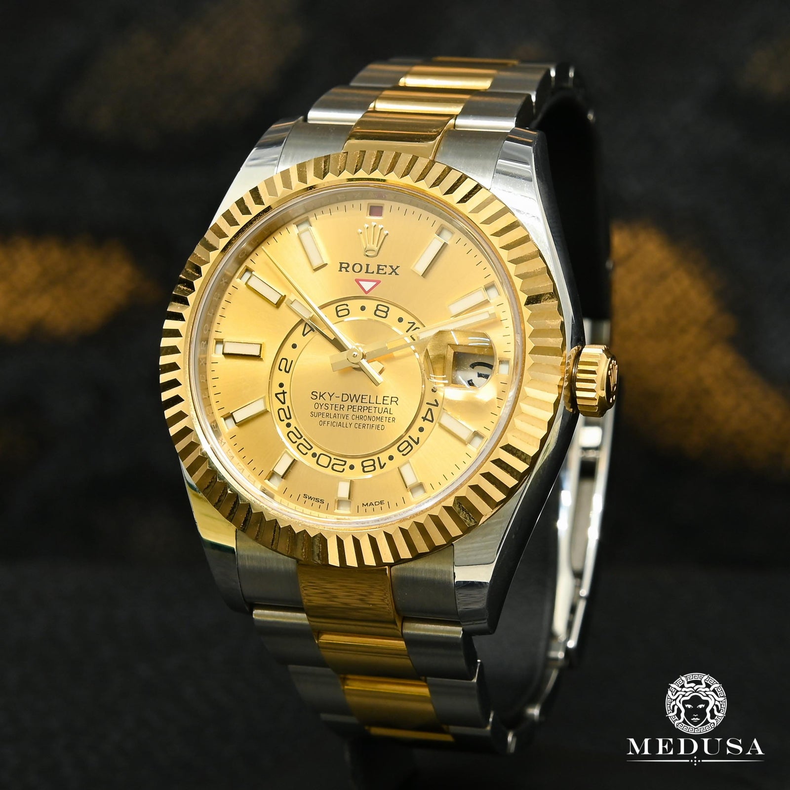 Montre Rolex | Montre Homme Rolex Sky-Dweller 42mm - Champagne Or 2 Tons