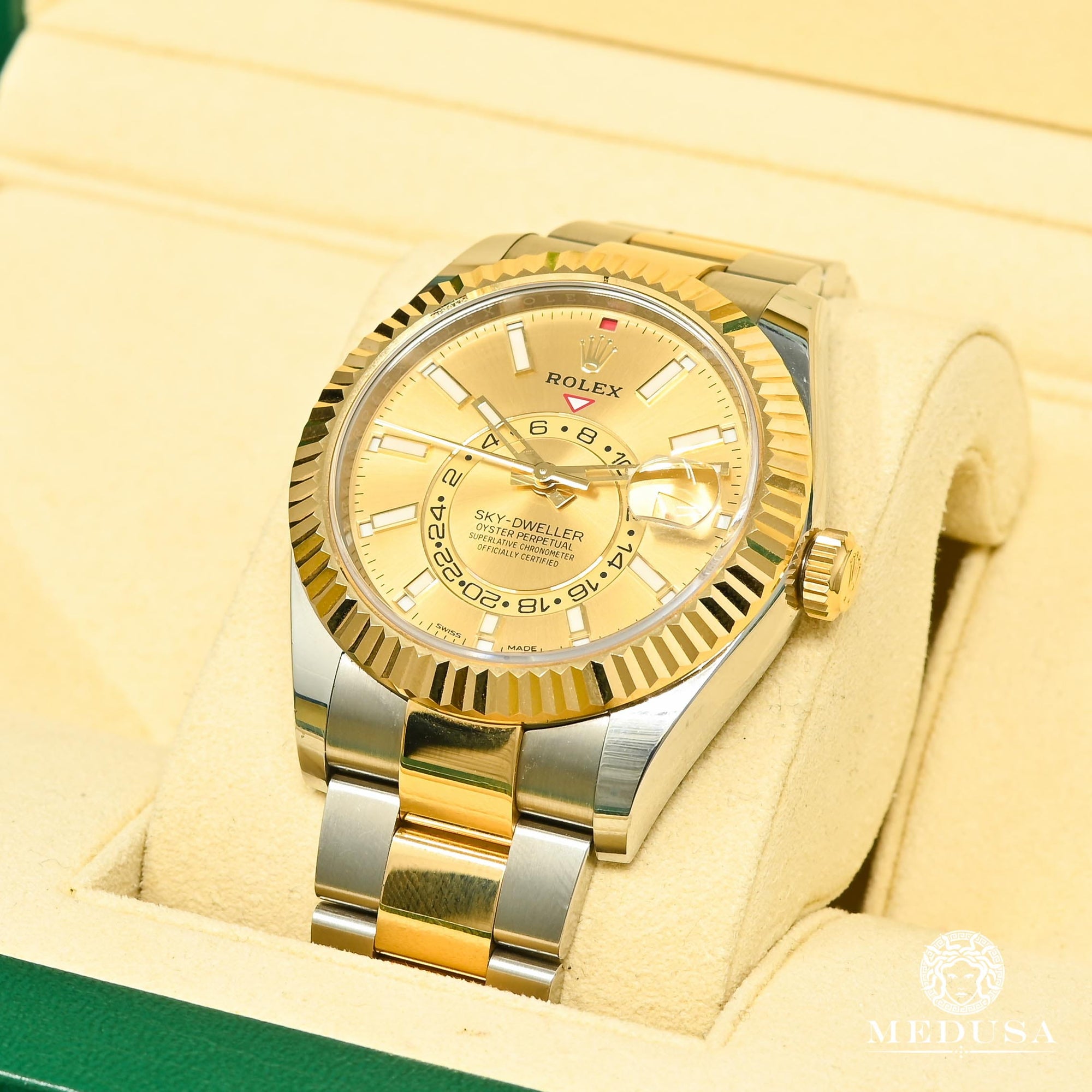 Montre Rolex | Montre Homme Rolex Sky-Dweller 42mm - Champagne Or 2 Tons