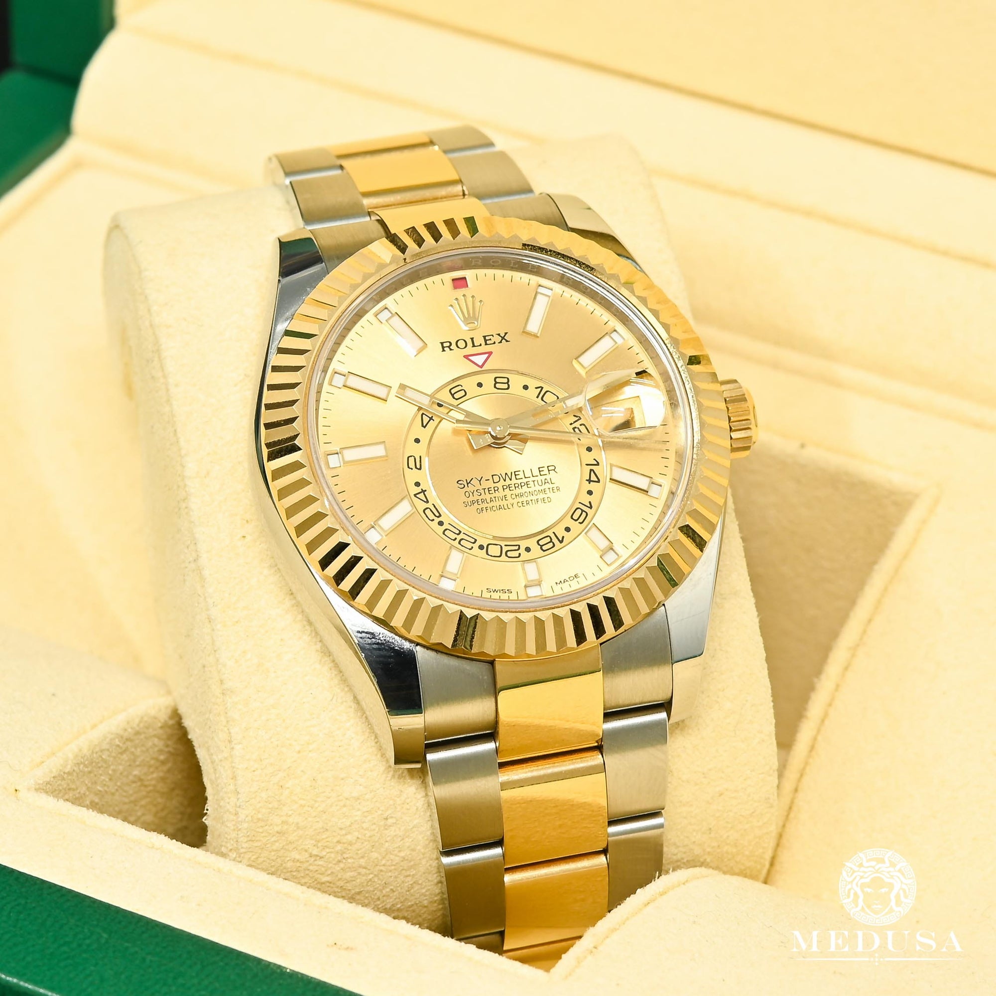 Montre Rolex | Montre Homme Rolex Sky-Dweller 42mm - Champagne Or 2 Tons