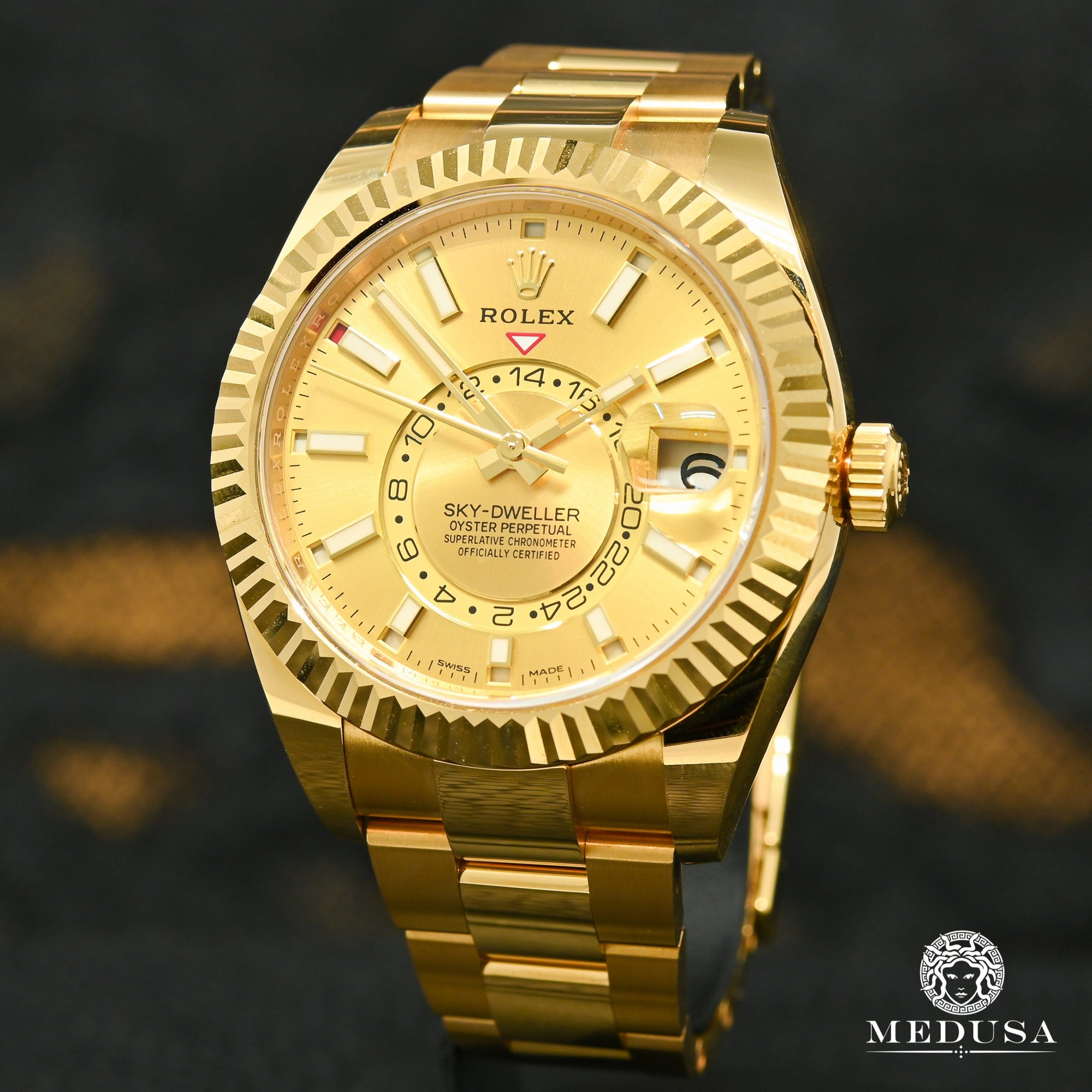 Montre Rolex | Montre Homme Rolex Sky - Dweller 42mm - Gold Champagne Or Jaune