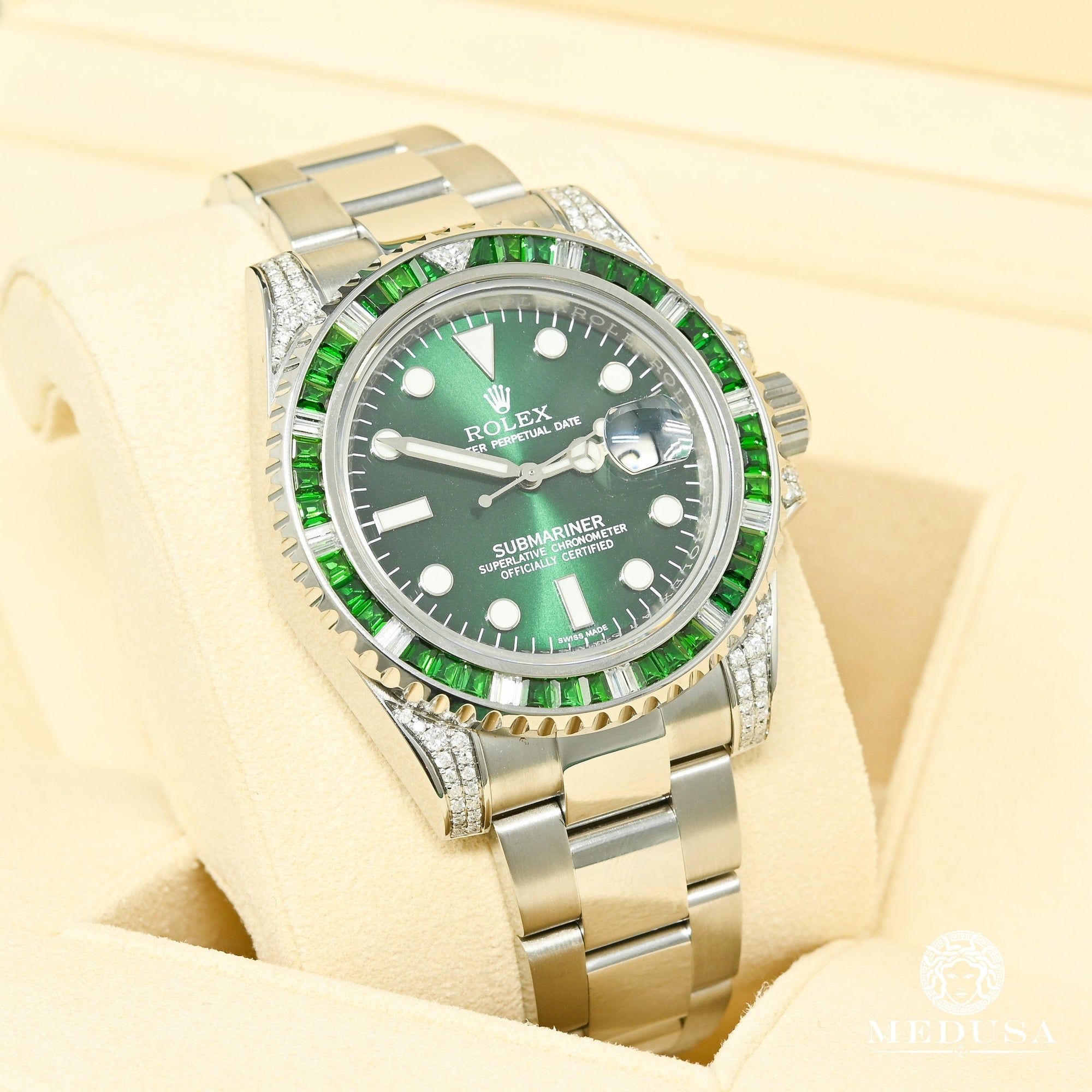 Rolex Watch Rolex Submariner 40mm Green Diamond Emerald
