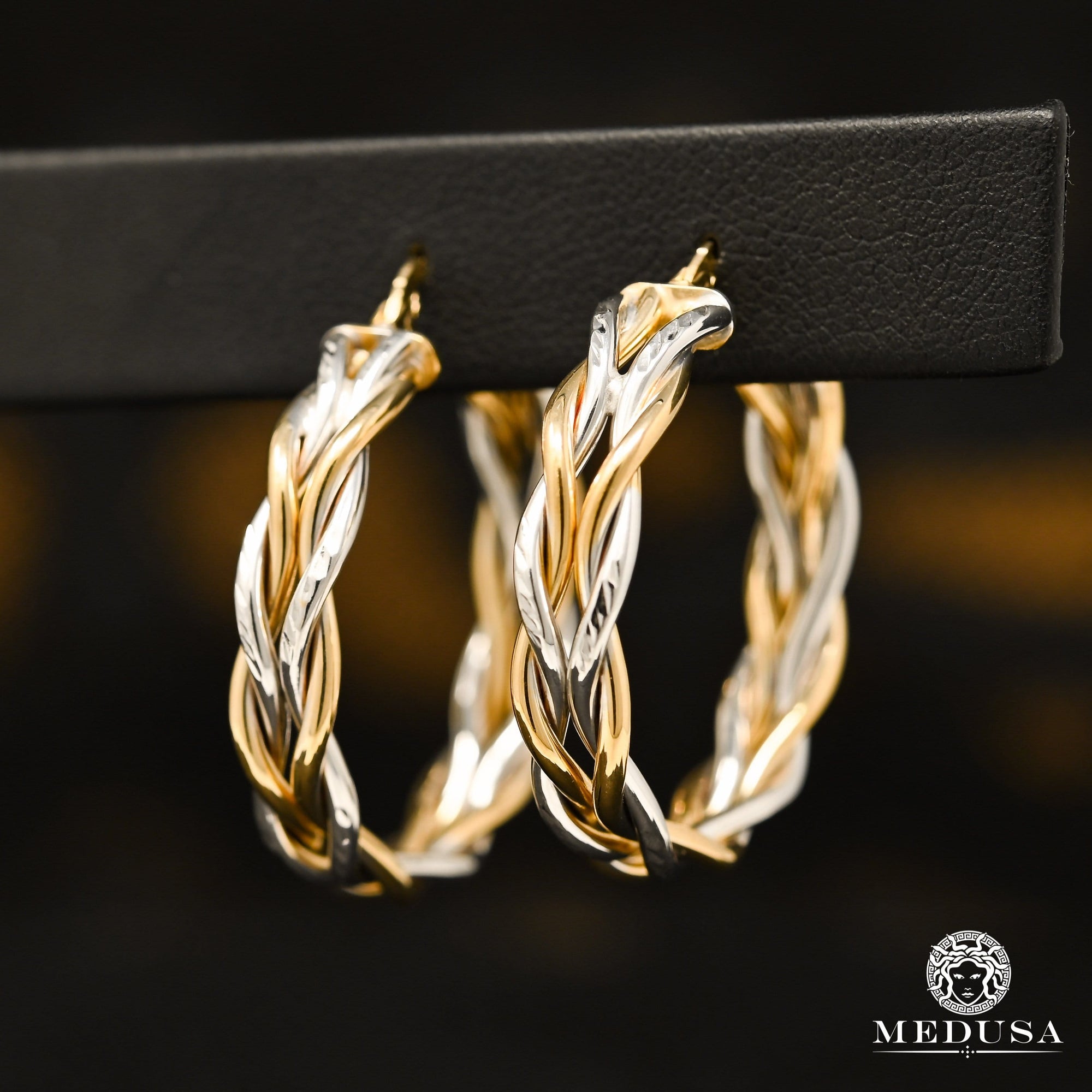 Anneaux en Or 10K | Boucles d’Oreilles Round F18 Or 2 Tons / 31mm