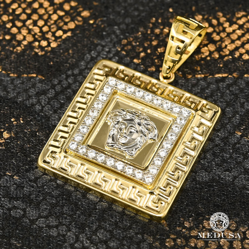 10K Gold Pendant | Medallion Shield X29 Gold 2 Tones