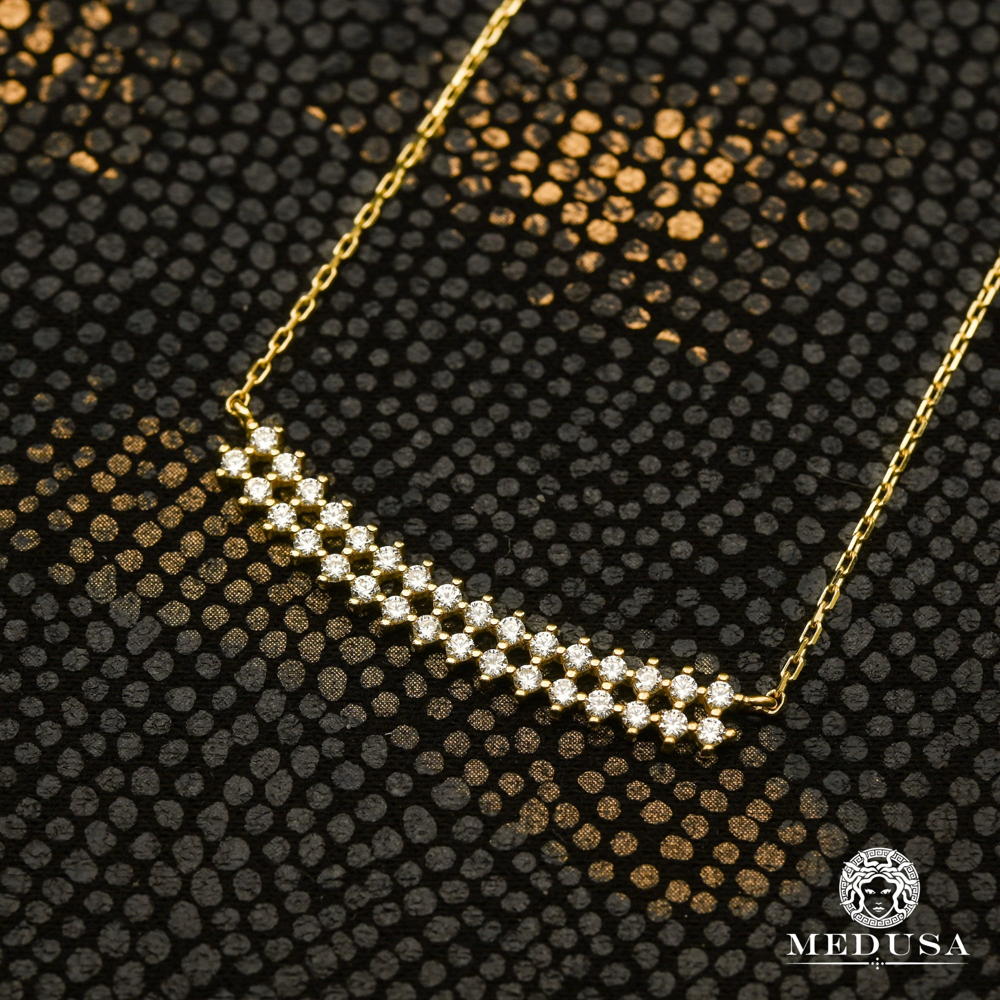 10K Gold Necklace | Women's Necklace Slight X2 Yellow Gold
