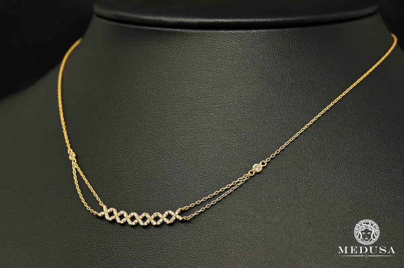 10K Gold Necklace | Women&#39;s Necklace Slight X3 Yellow Gold