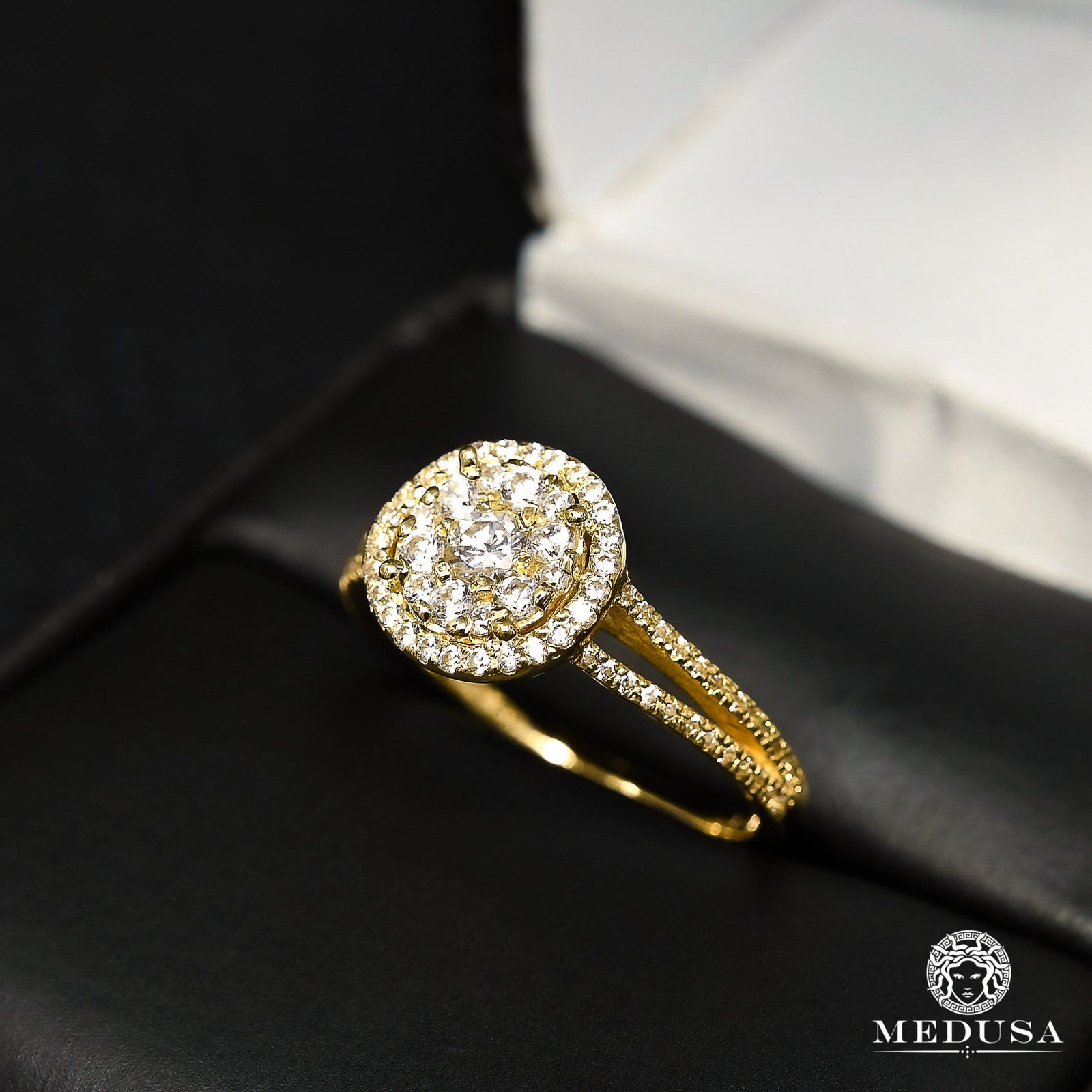 Bague à Diamants en Or 14K | Bague Fiançaille Solitaire F28 - MA0881 Or Jaune