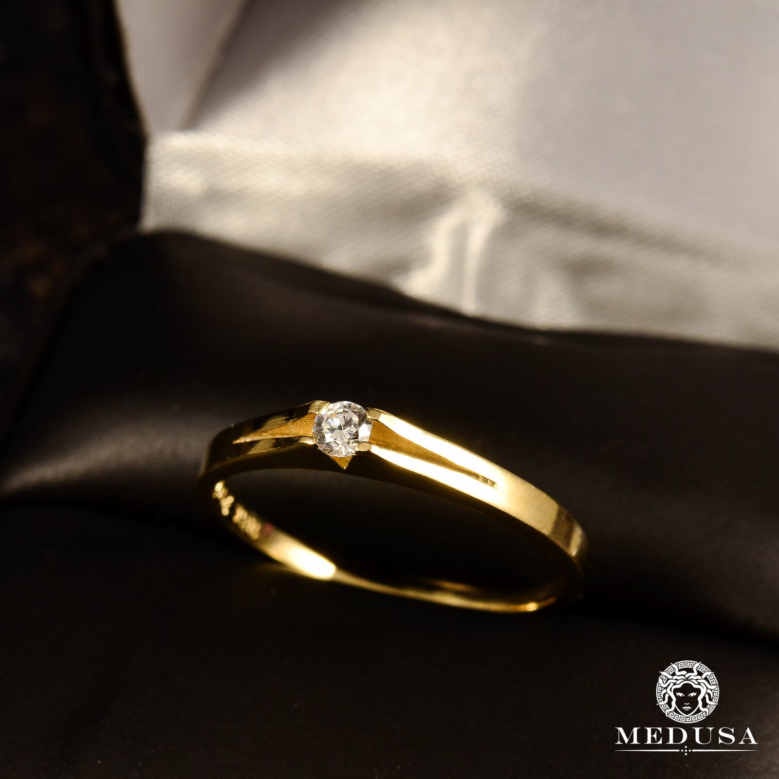 14K Gold Diamond Ring | F5 Solitaire Engagement Ring - MA0697