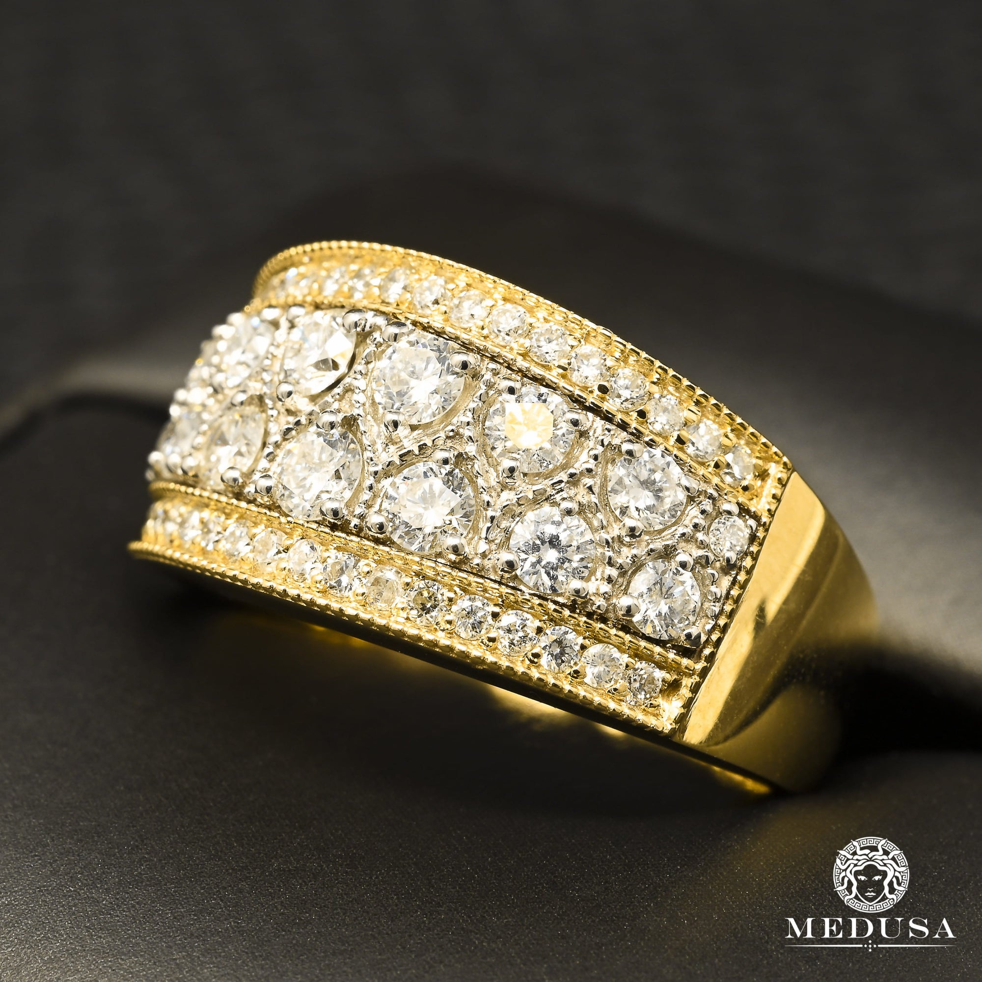 10K Gold Diamond Ring | Spiral D6 Women's Ring - 1.35CT Diamond / 2 Tone Gold